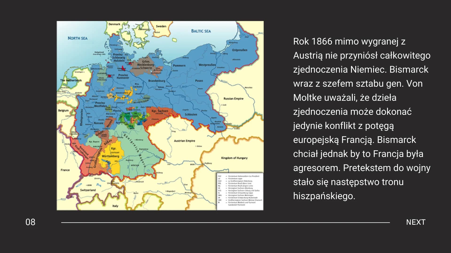 ZJEDNOCZENIE
NIEMIEC
01
Aleksander Kock
NEXT 3 ETAPY WALK
O
ZJEDNOCZENIE
02
Postanowienia Kongresu
Wiedeńskiego o utworzeniu
Związku Niemiec