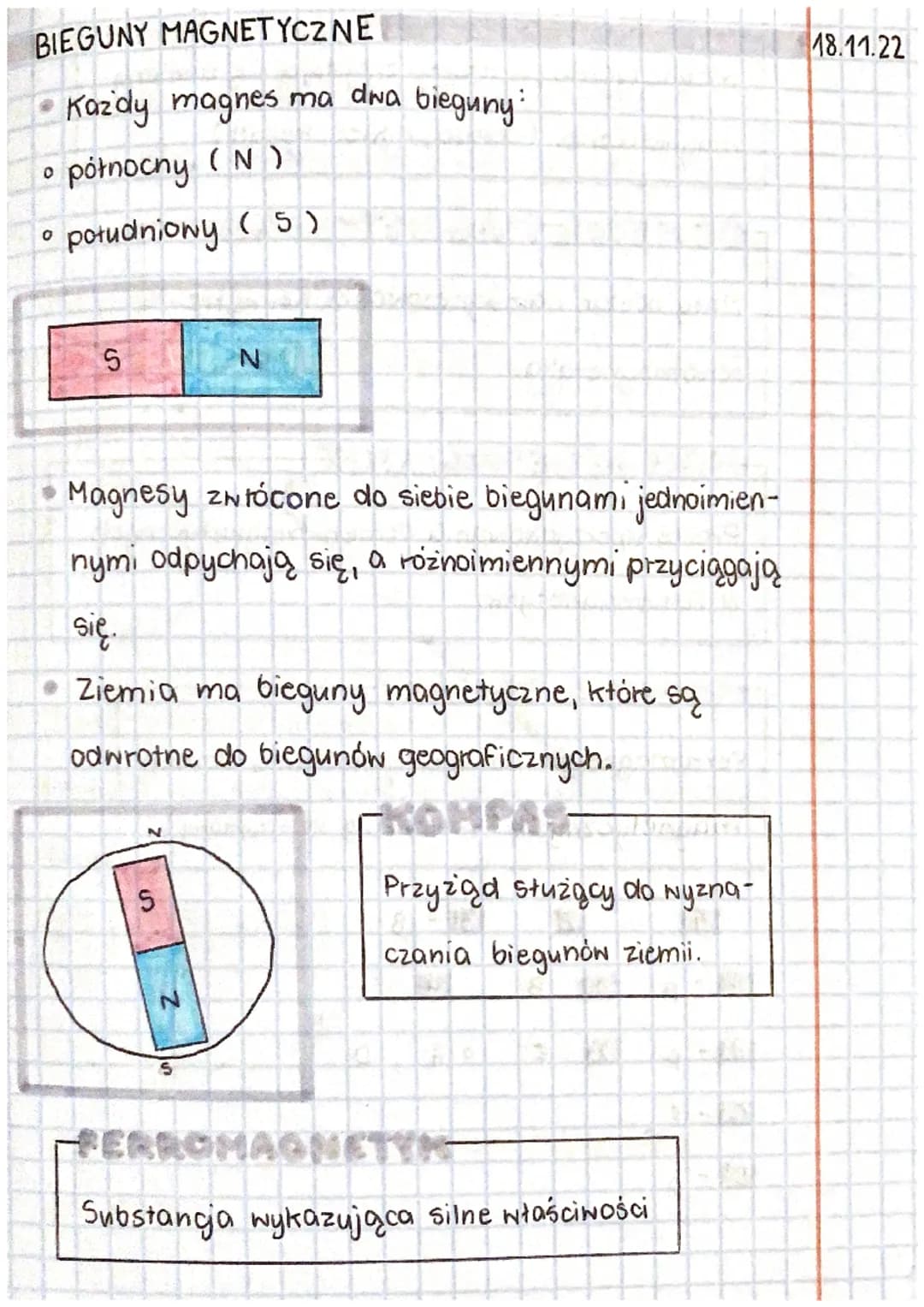 BIEGUNY MAGNETYCZNE
Każdy magnes ma dwa bieguny:
północny (N)
południowy (5)
0
0
S
Magnesy zwrócone do siebie biegunami jednoimien-
nymi odp