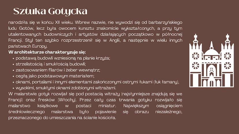 CUP
Styl romański i
gotycki
Olaf Jakimiak kl V
20 Sztuka
Si
T
średniowiecza
Sztuka średniowiecza to ogrom przykładów zarówno
malarskich, rze