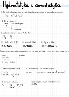 Know dział "Hydrostatyka i Areostatyka" - fizyka  thumbnail