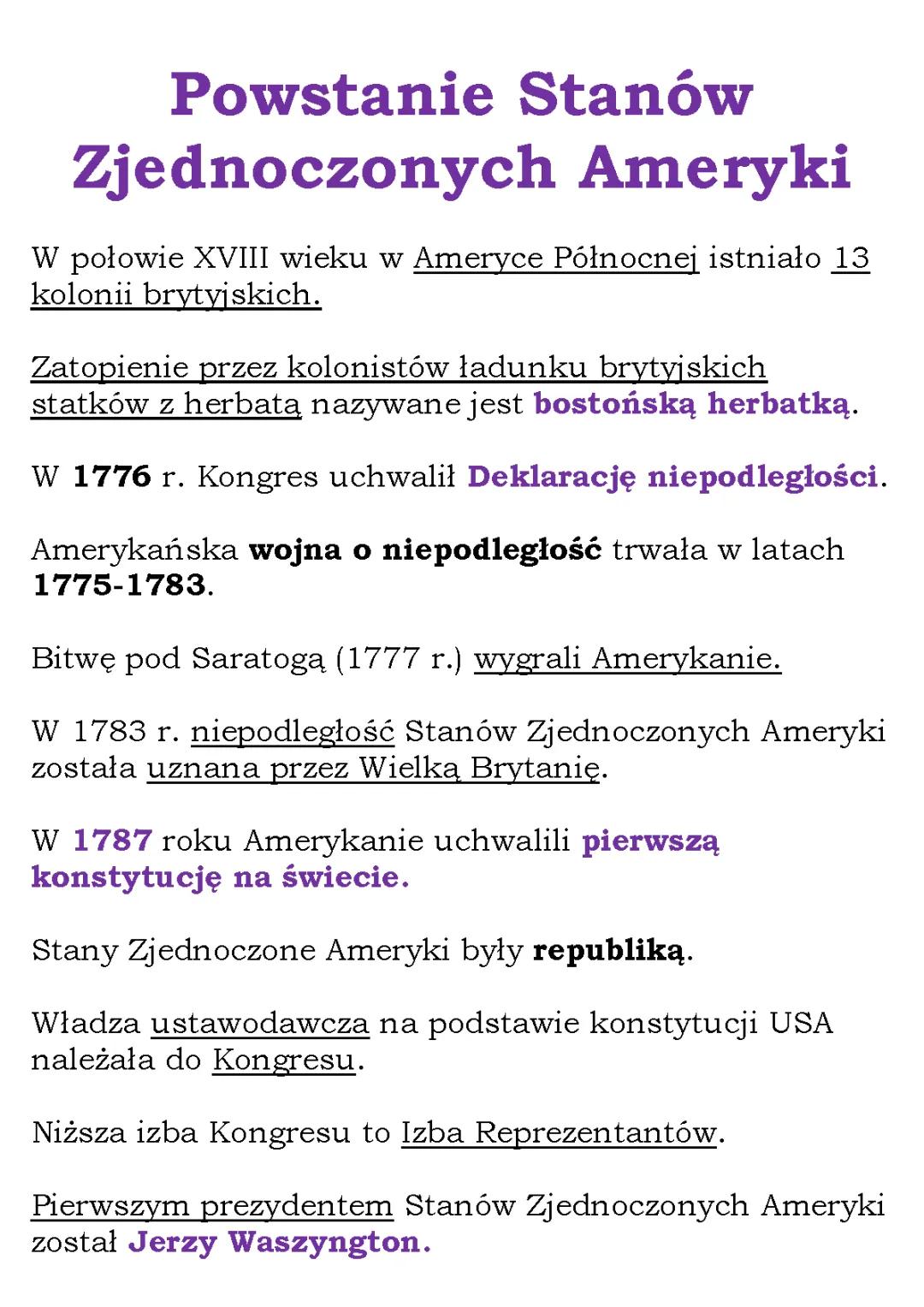 Krótka historia USA: Powstanie Stanów Zjednoczonych