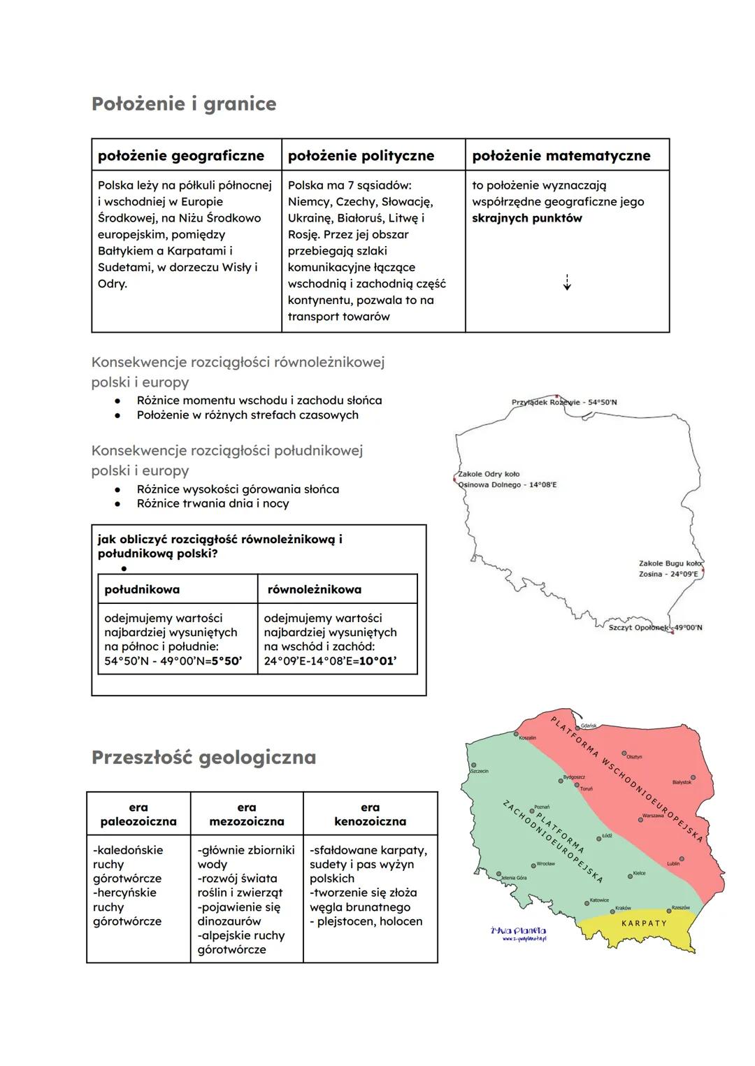 Położenie i granice
położenie geograficzne
Polska leży na półkuli północnej
i wschodniej w Europie
Środkowej, na Niżu Środkowo
europejskim, 