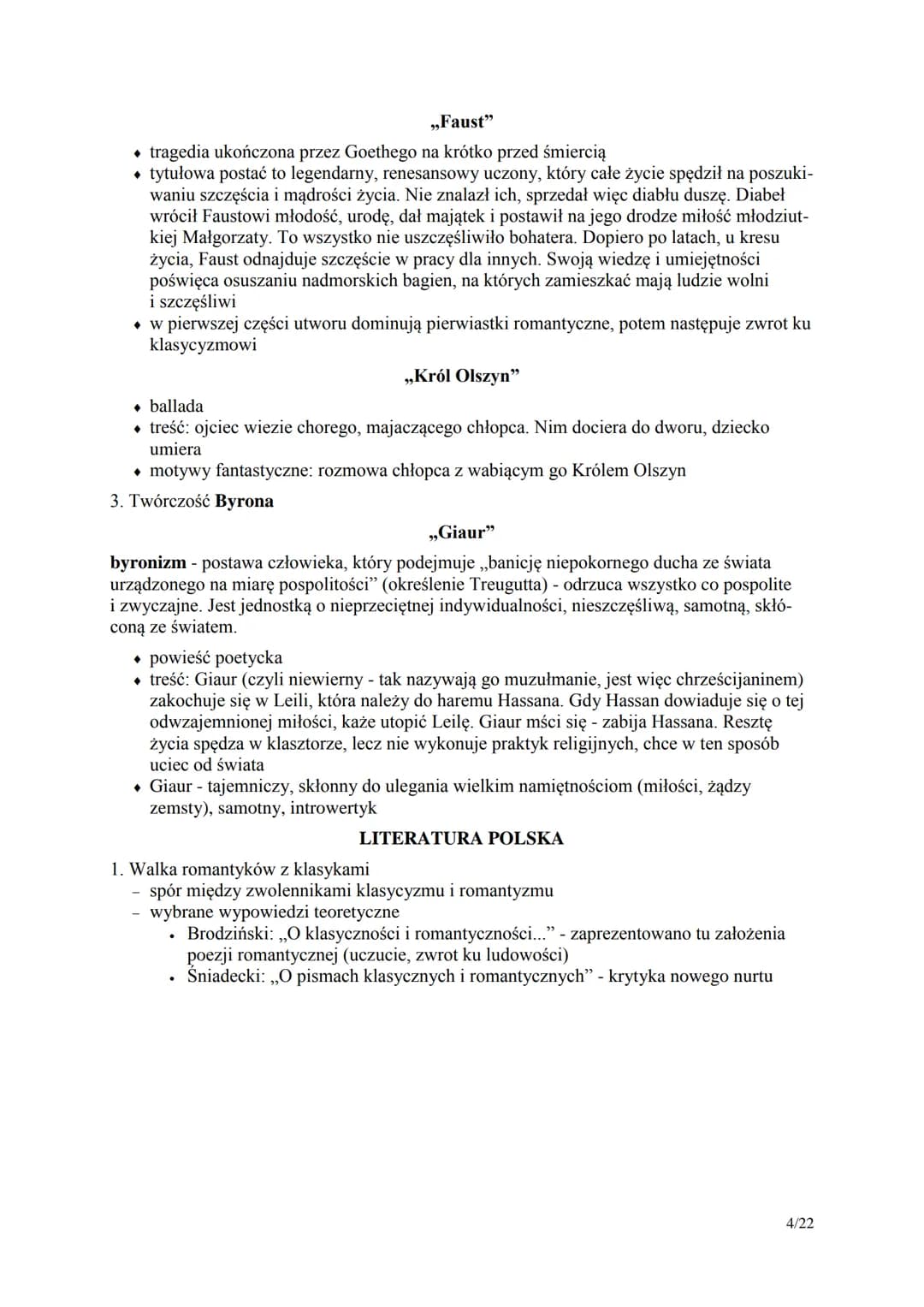 Romantyzm - informacje wstępne
1. Ramy czasowe
a) pierwsza połowa XIX wieku
b) w Polsce za początek epoki przyjmuje się rok 1822 (wydanie ,,