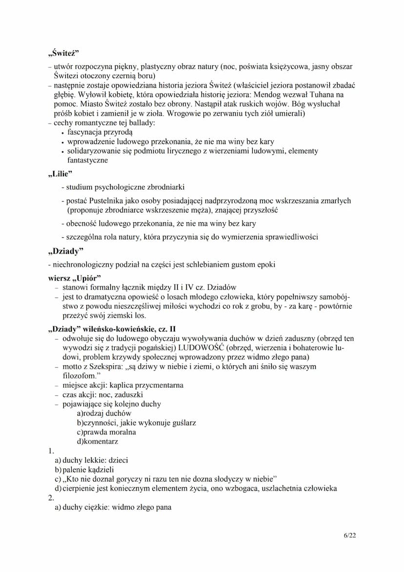 Romantyzm - informacje wstępne
1. Ramy czasowe
a) pierwsza połowa XIX wieku
b) w Polsce za początek epoki przyjmuje się rok 1822 (wydanie ,,