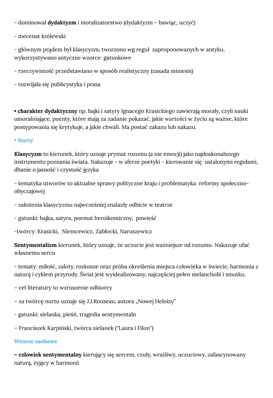 Oświecenie
XDDD WEZEM JESTEM
• NAZWA EPOKI
ludzki rozum uznano za najwyższą wartość orzekającą o prawdzie, czyli „naturalne światło
oświecaj