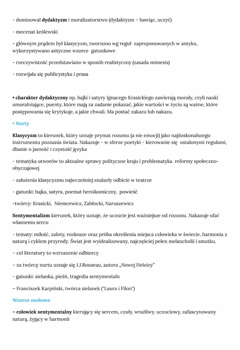 Oświecenie
XDDD WEZEM JESTEM
• NAZWA EPOKI
ludzki rozum uznano za najwyższą wartość orzekającą o prawdzie, czyli „naturalne światło
oświecaj