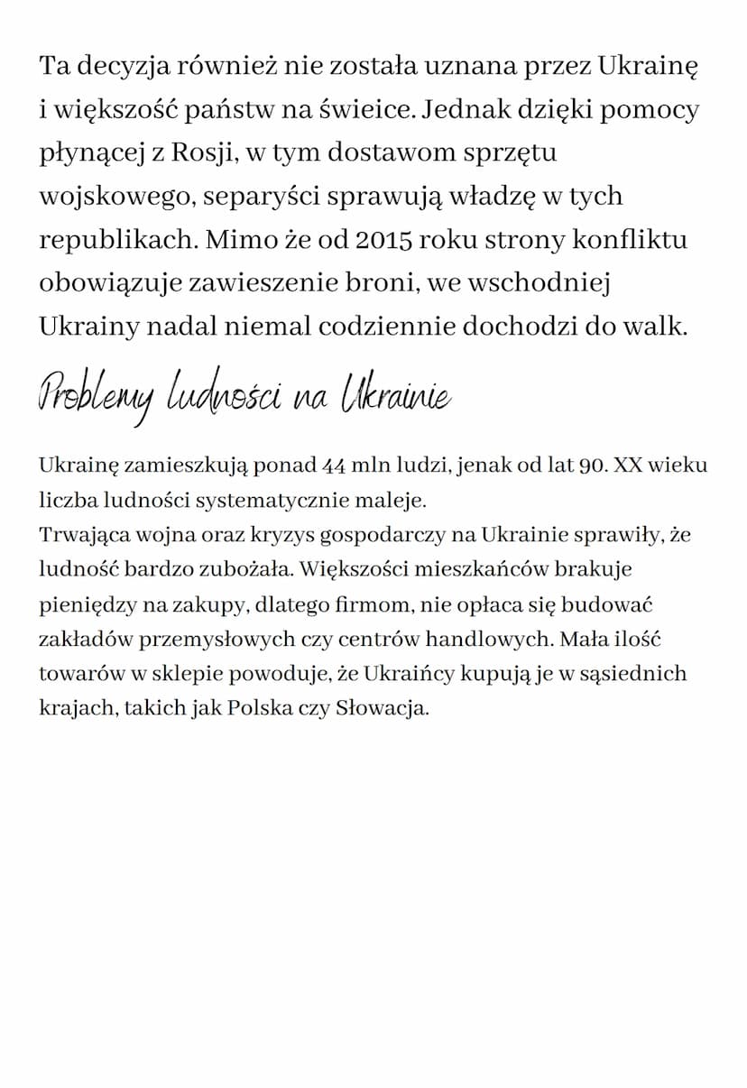 Współczesne problemy Ukraing
Gospodarka Ukrainy
Warunki naturalne panujące na Ukrainie są idealne, by
gospodarka tego kraju mogła się intesy