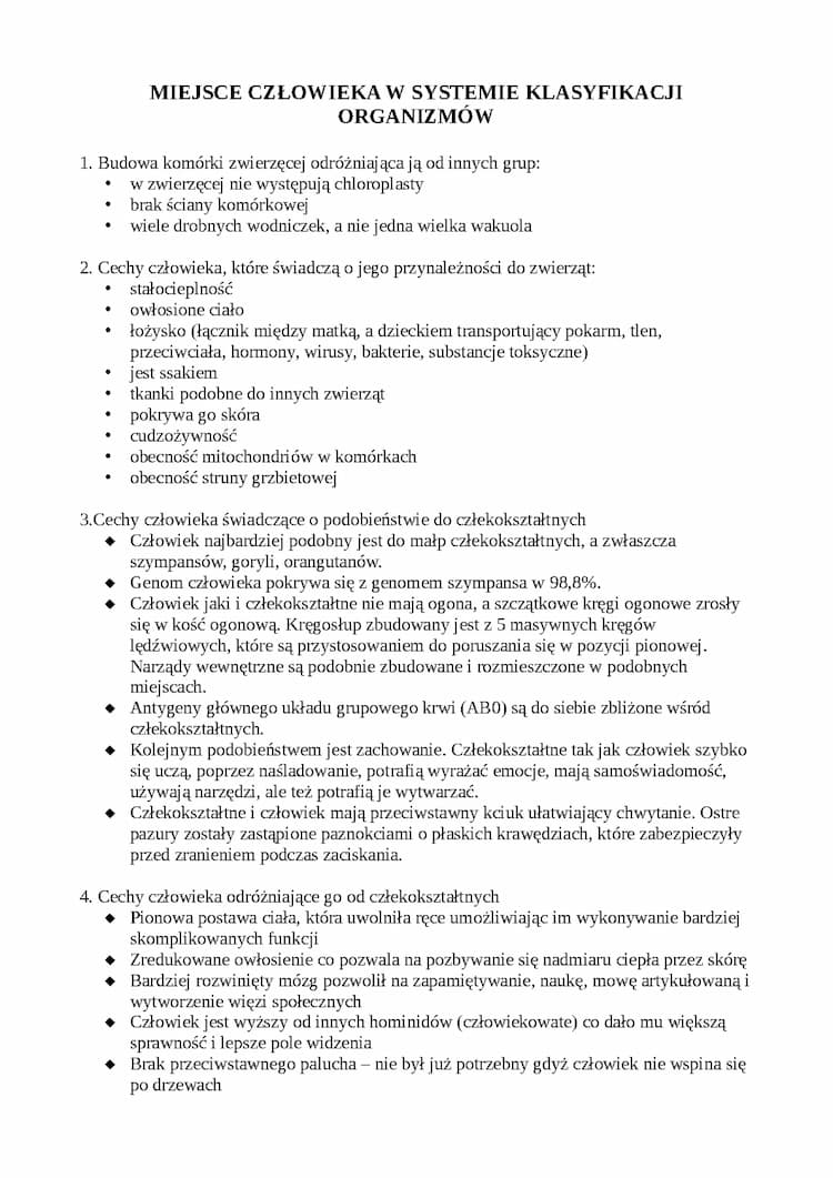 Know Miejsce człowieka w systemie klasyfikacji organizmów  thumbnail