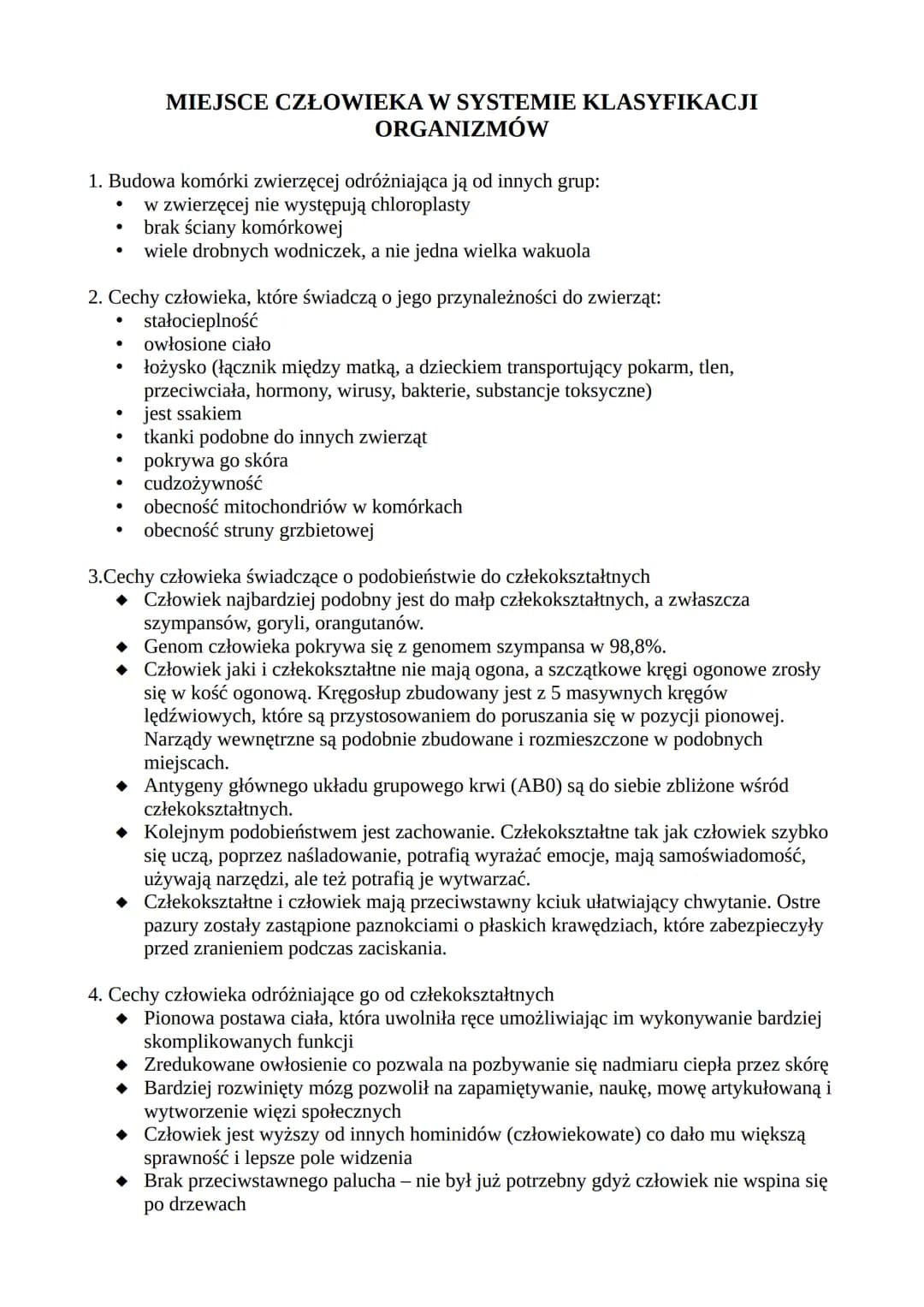 
<p>Cechy komórki zwierzęcej, które odróżniają ją od innych grup, to brak chloroplastów, brak ściany komórkowej oraz obecność wielu drobnych
