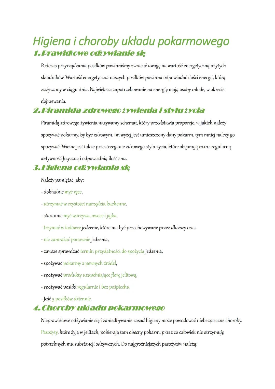 Higiena i choroby układu pokarmowego
1.Prawidłowe odżywianie się
Podczas przyrządzania posiłków powinniśmy zwracać uwagę na wartość energety