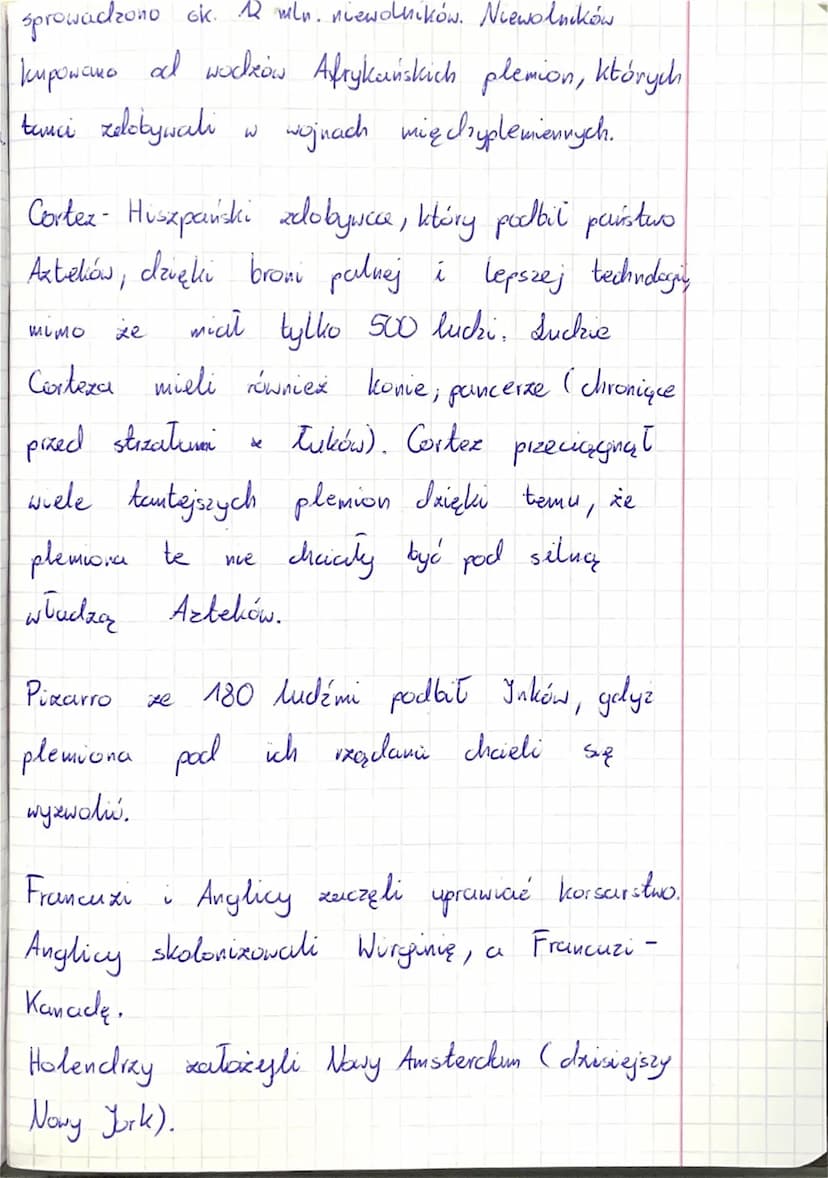 08.09.2020.
Lekcja 3/1
Temat: Ekspansja kolonialia.
1. Konkwistadory.
a) Cortez i Aztekowie.
b) Pizarro i Inkowie
2. Kolonizacja Nowego Świa