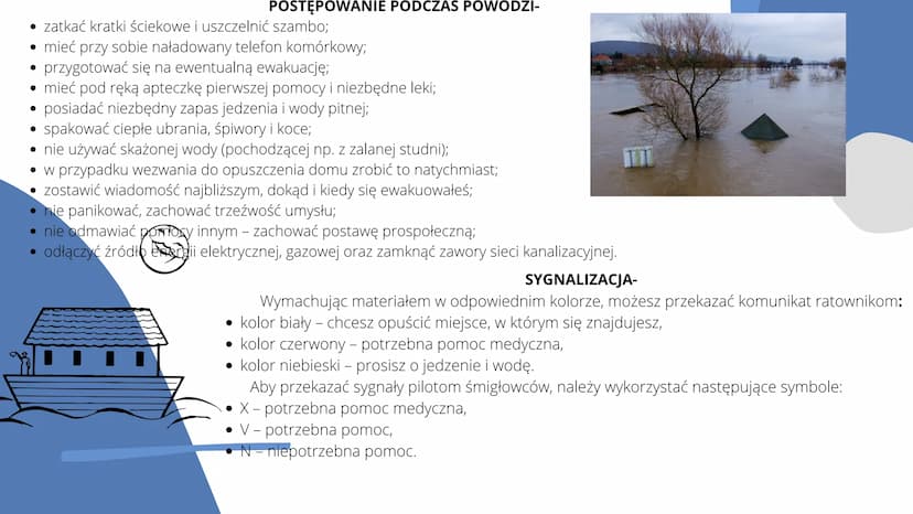 ZAGROŻENIA
NATURALNE Mimo ciągłego rozwoju techniki największym
zagrożeniem dla człowieka jest natura.
Zagrożenia naturalne, co roku występu