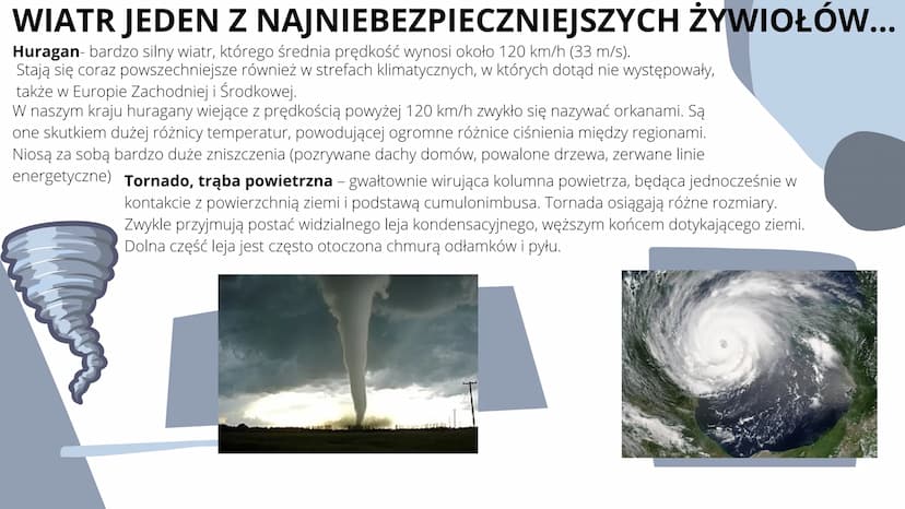 ZAGROŻENIA
NATURALNE Mimo ciągłego rozwoju techniki największym
zagrożeniem dla człowieka jest natura.
Zagrożenia naturalne, co roku występu