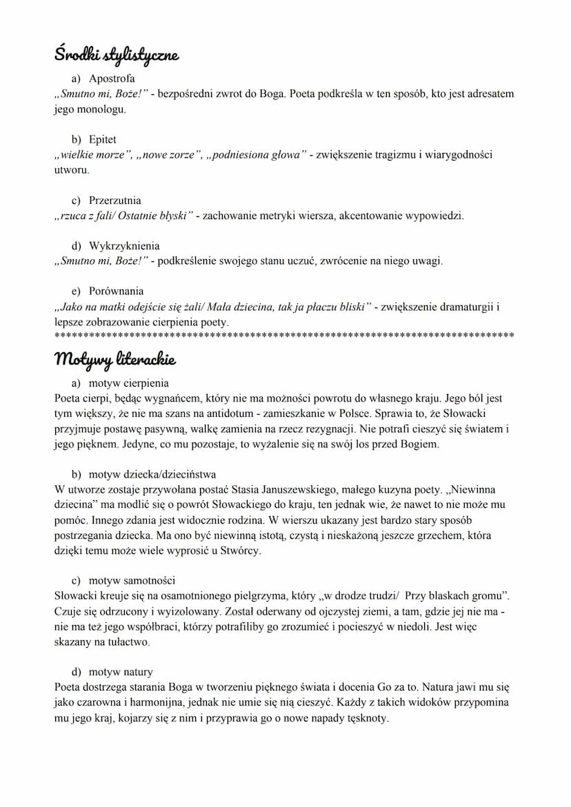 Hymn [Smutno mi, Boże!]
Hymn Juliusza Słowackiego ,,Smutno mi Boże" powstał w 1836 roku podczas morskiej podróży
poety do Aleksandrii. Wacła