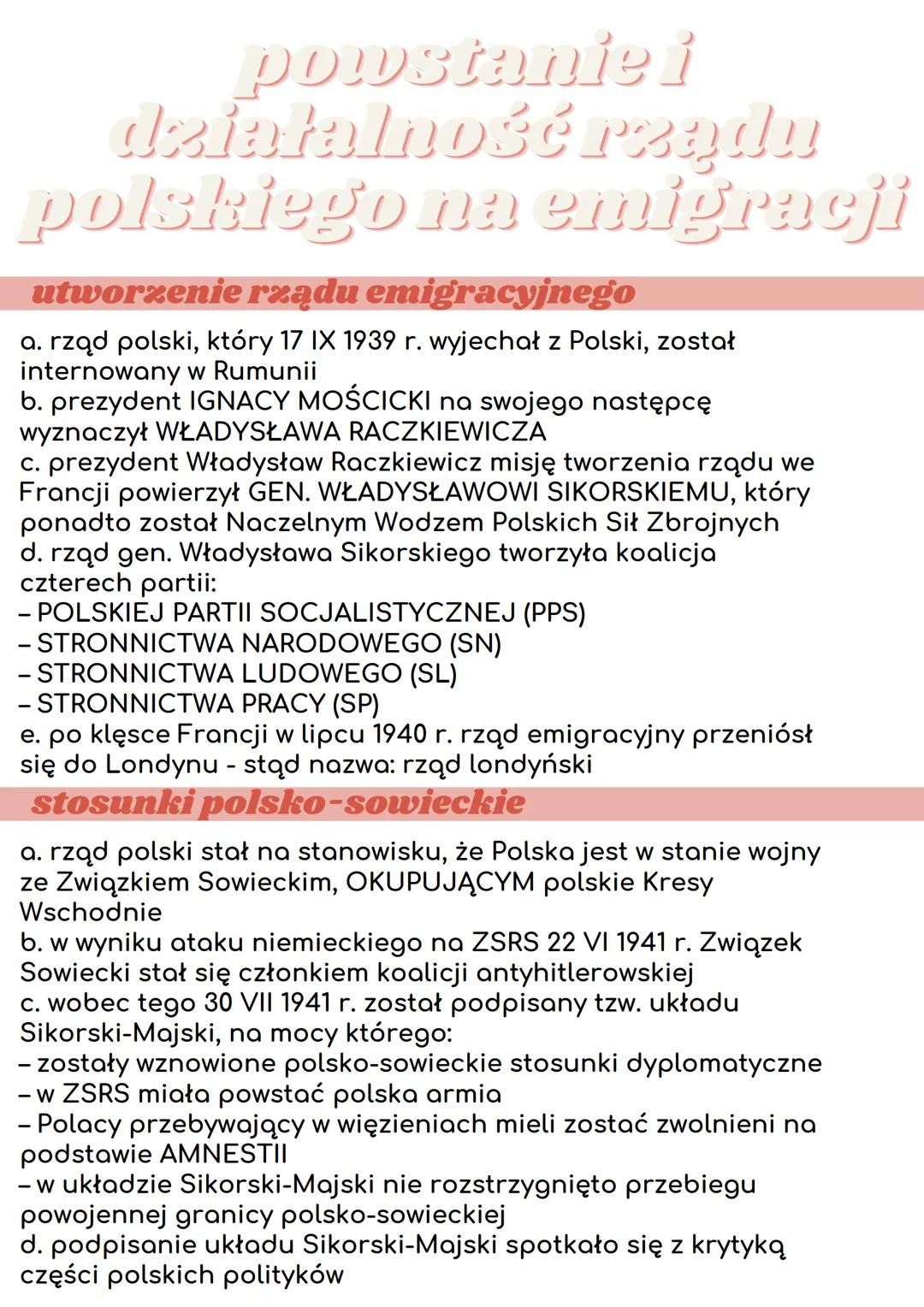 powstanie i
działalność rządu
polskiego na emigracji
utworzenie rządu emigracyjnego
a. rząd polski, który 17 IX 1939 r. wyjechał z Polski, z