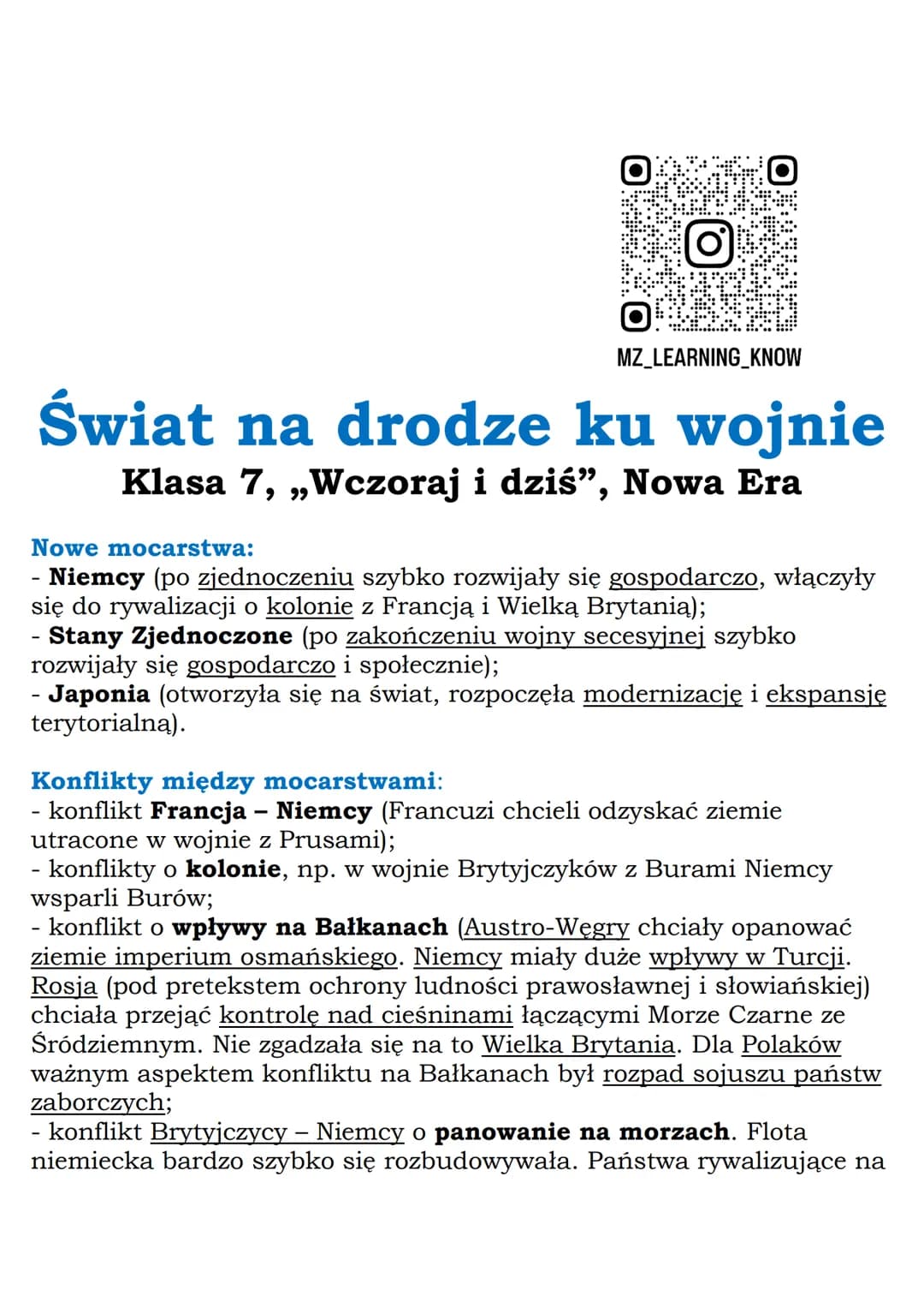 --- OCR Start ---
morzach wprowadzały coraz nowocześniejsze okręty (np. drednoty),
okręty podwodne z torpedami.
W wyniku konfliktów powstały