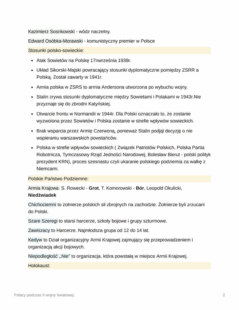 Polacy podczas II wojny
światowej.
Pojęcia okupacja niemiecka:
Generalne Gubernatorstwo to część Polski z Warszawą i Krakowem włączona do II