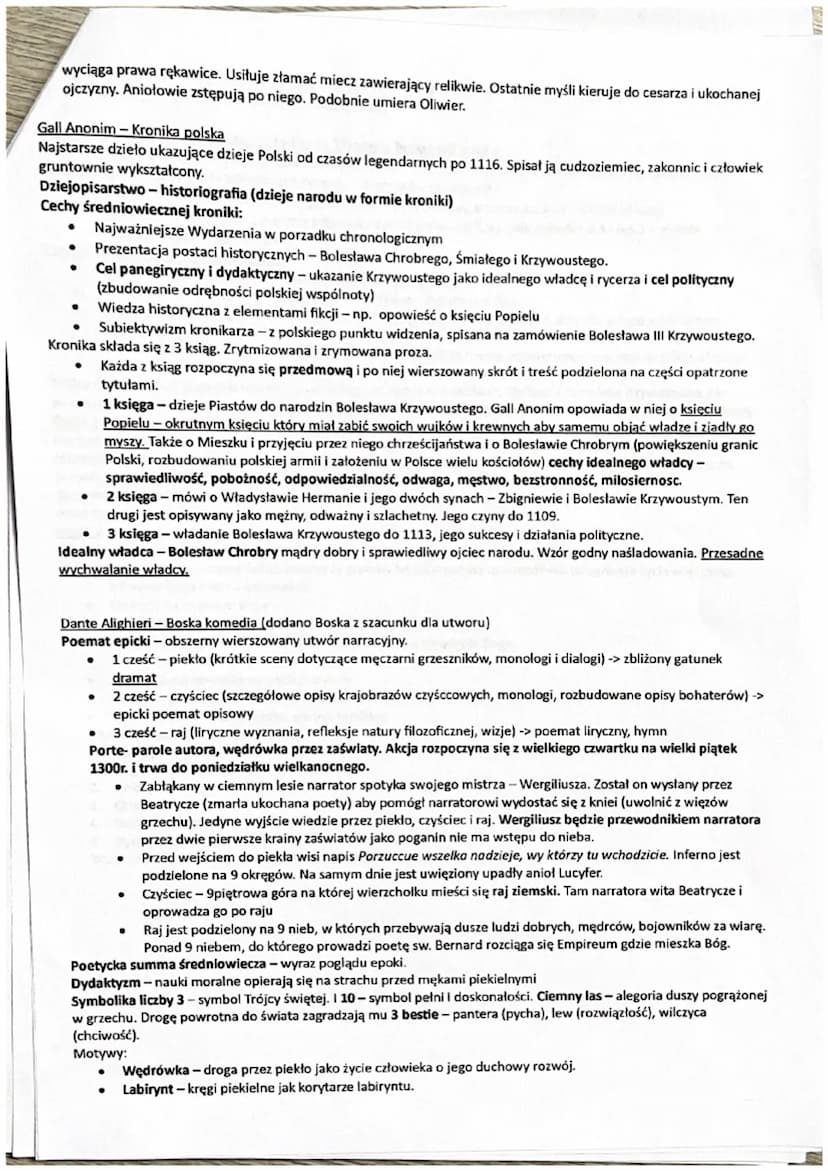Bogurodzica
.
•
•
.
•
Najstarszy zachowany utwór poetycki w języku polskim. Powstał najprawdopodobniej w XIII w.
Jest to gatunek średniowiec