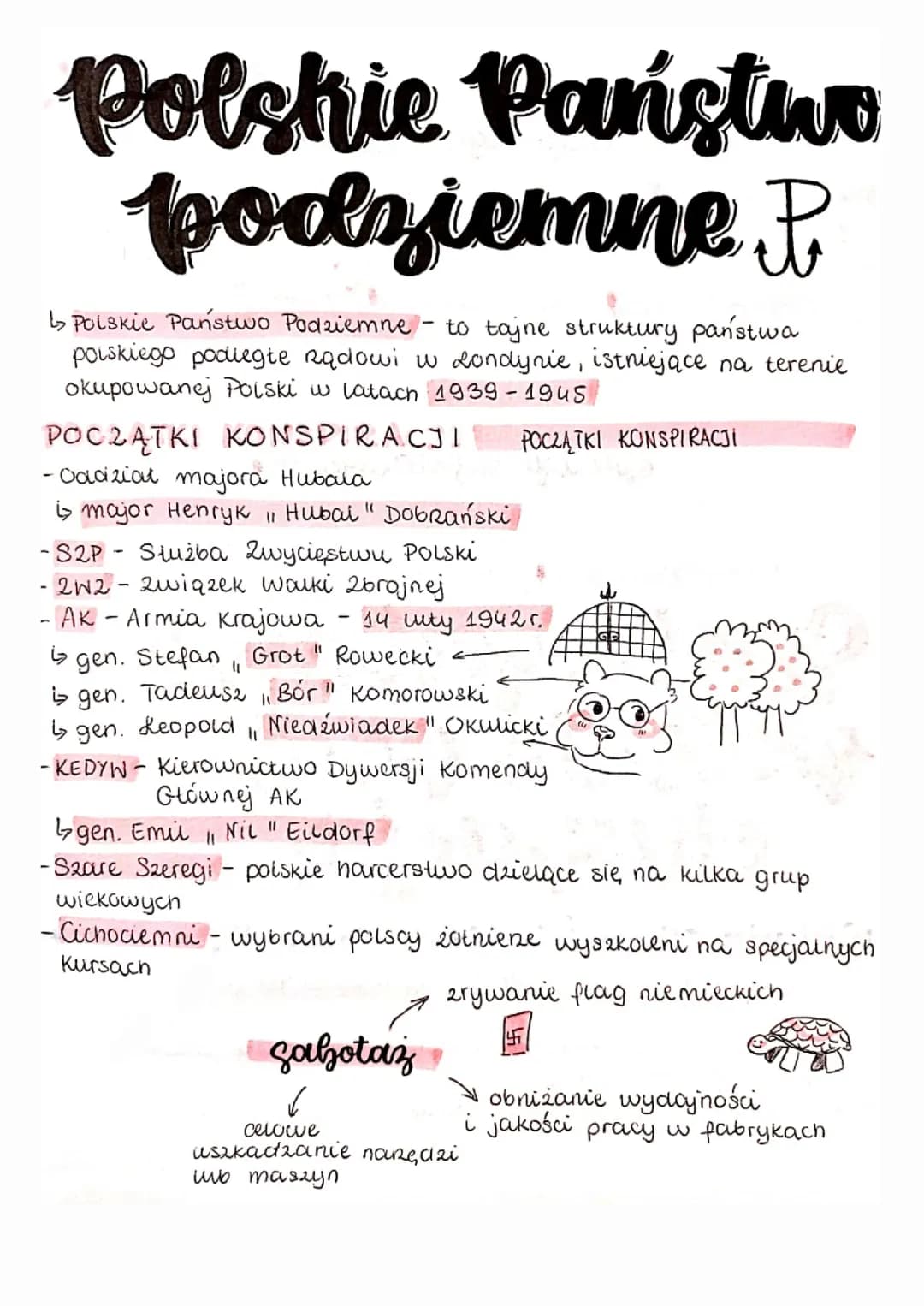 Polskie Państwo Podziemne - ściąga, notatka i prezentacja