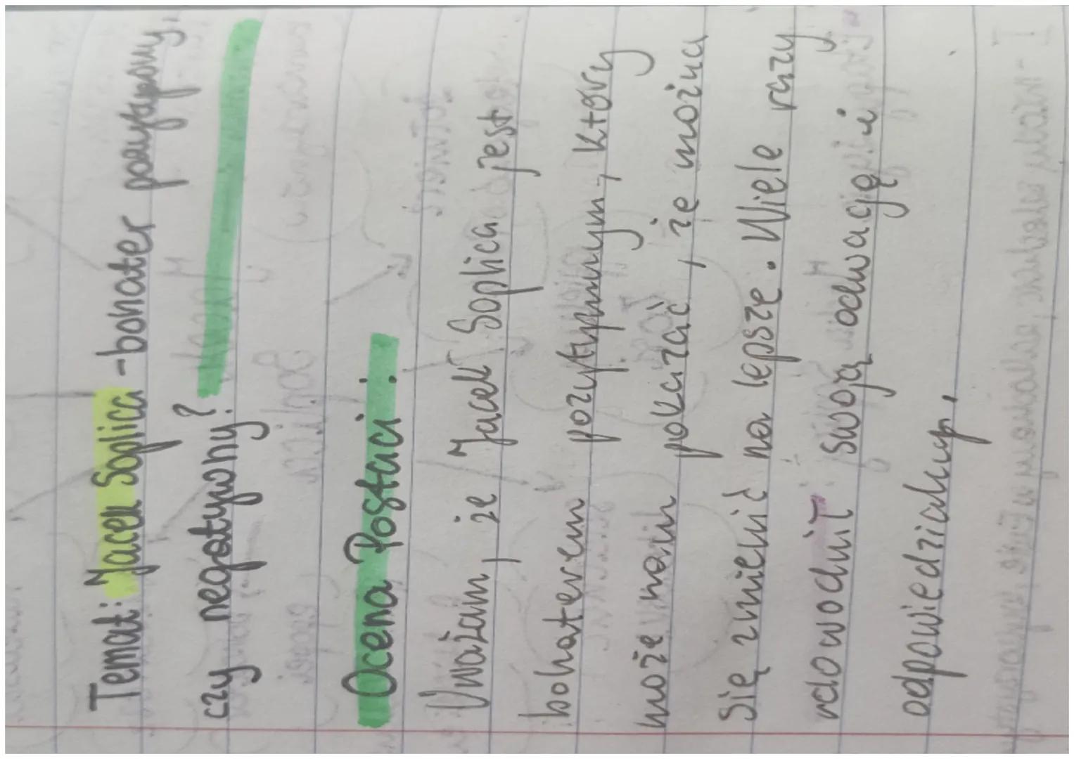 (1) Przedstaw Jacka jest jednyu
2 getrouych bohaterów spoper
A. Mickiewicza Pan Tadeusz
Rostad to pod wpływem
wydarzeń cathowicie się zmie
8