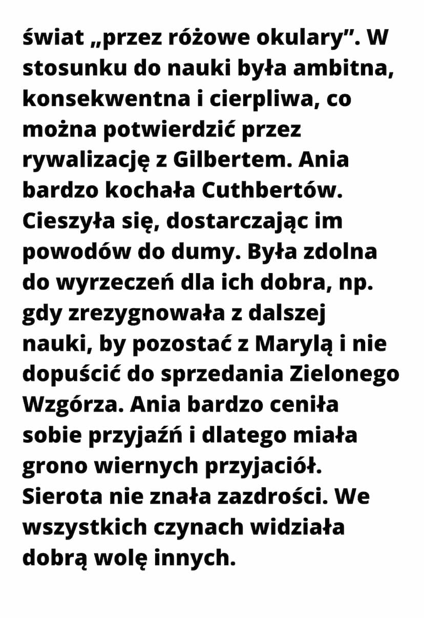 Charakterystyka
Ani z Zielonego
Wzgórza
Anna Shirley jest główną
bohaterką powieści ,,Ania z
Zielonego Wzgórza".
Dziewczynka, mając trzy
mie