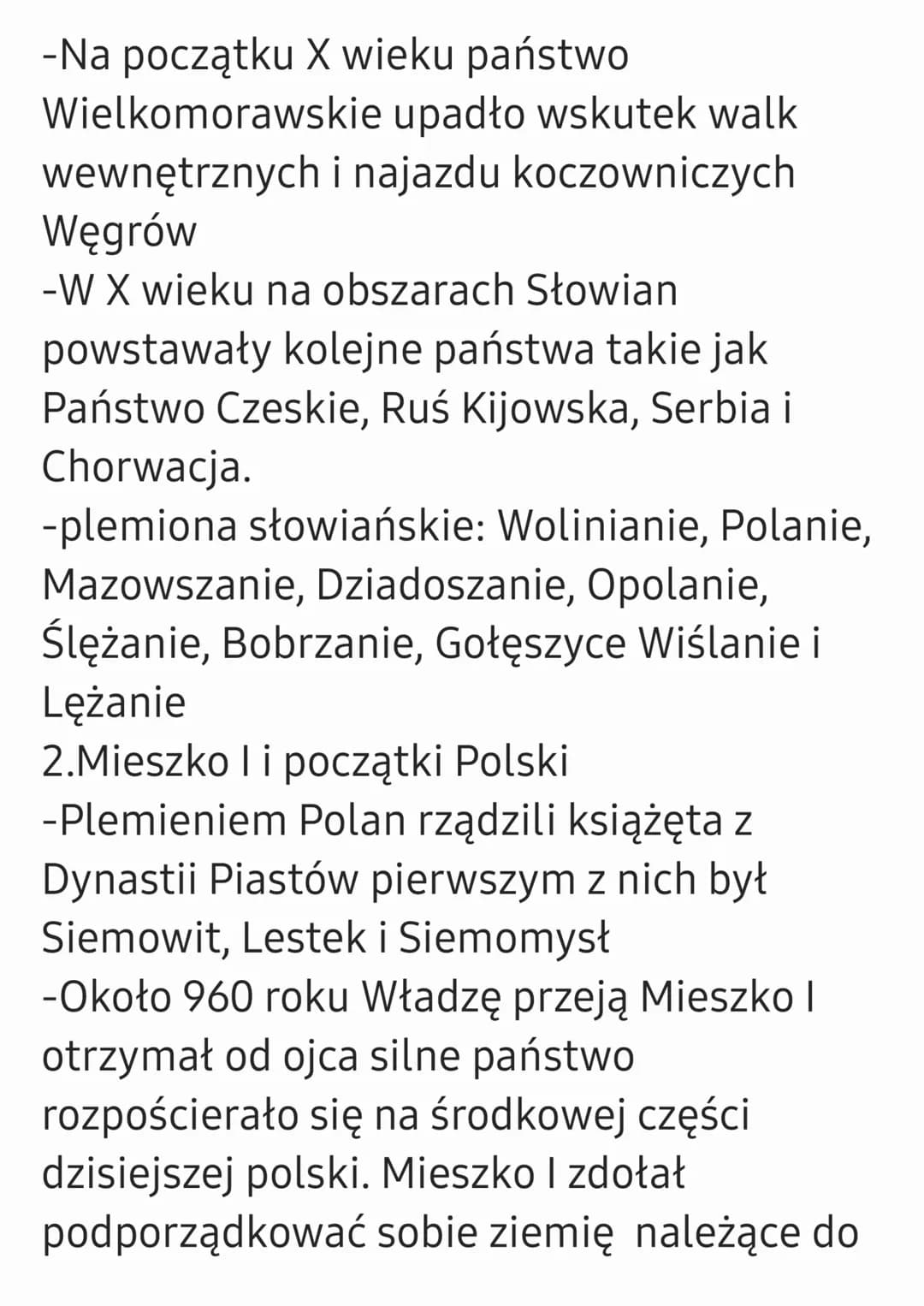 Sprawdzian Historia dział VI
1.Zanim powstała polska
-Najstarsze ślady przodków człowieka ma
obecnym terytorium polski pochodzą
sprzed około