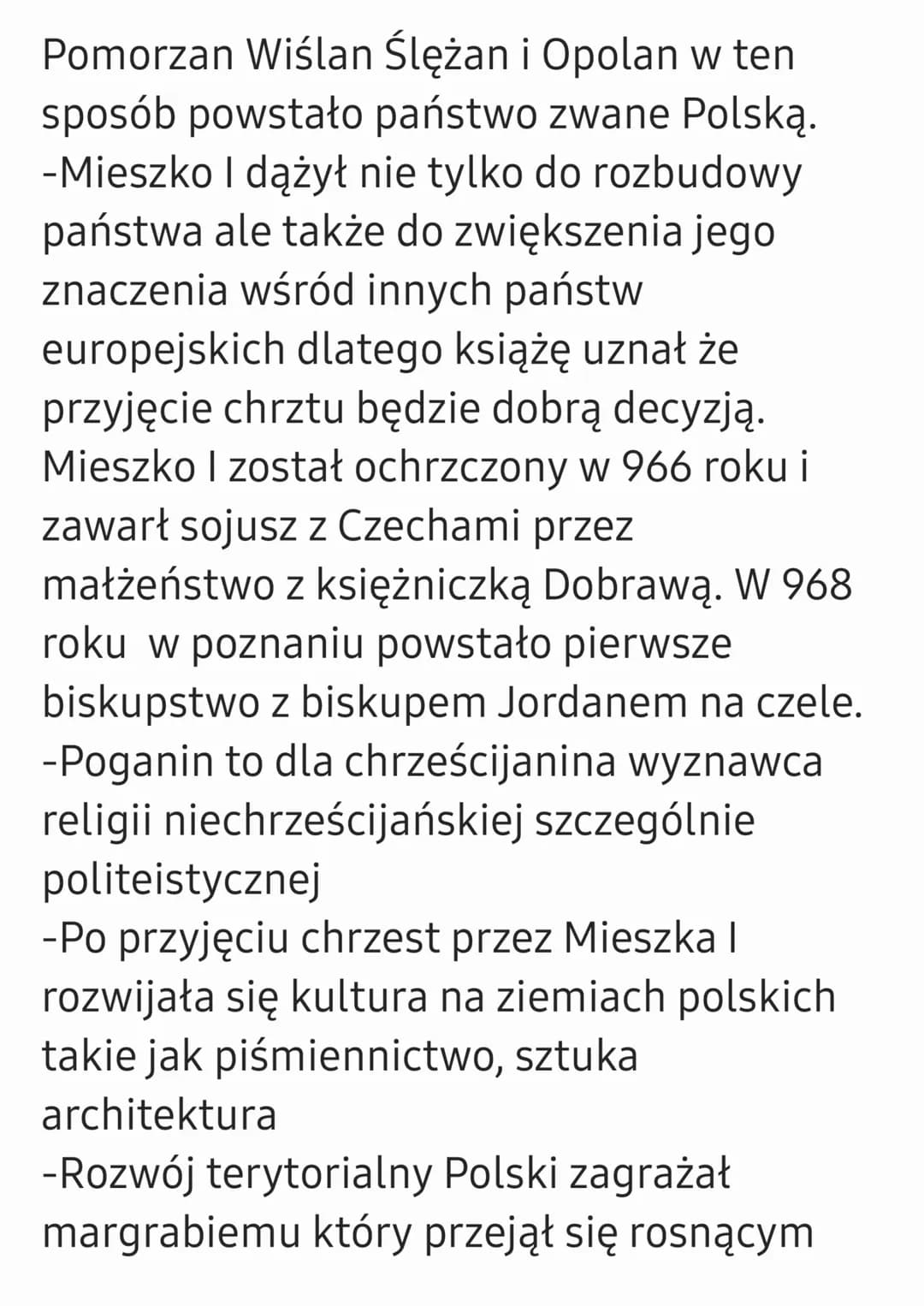 Sprawdzian Historia dział VI
1.Zanim powstała polska
-Najstarsze ślady przodków człowieka ma
obecnym terytorium polski pochodzą
sprzed około