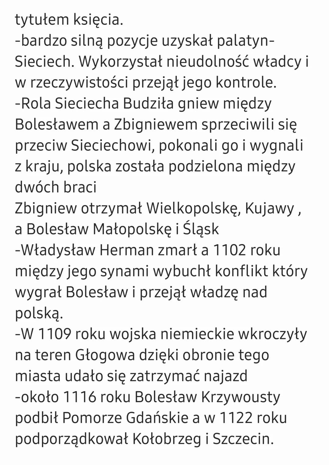 Sprawdzian Historia dział VI
1.Zanim powstała polska
-Najstarsze ślady przodków człowieka ma
obecnym terytorium polski pochodzą
sprzed około