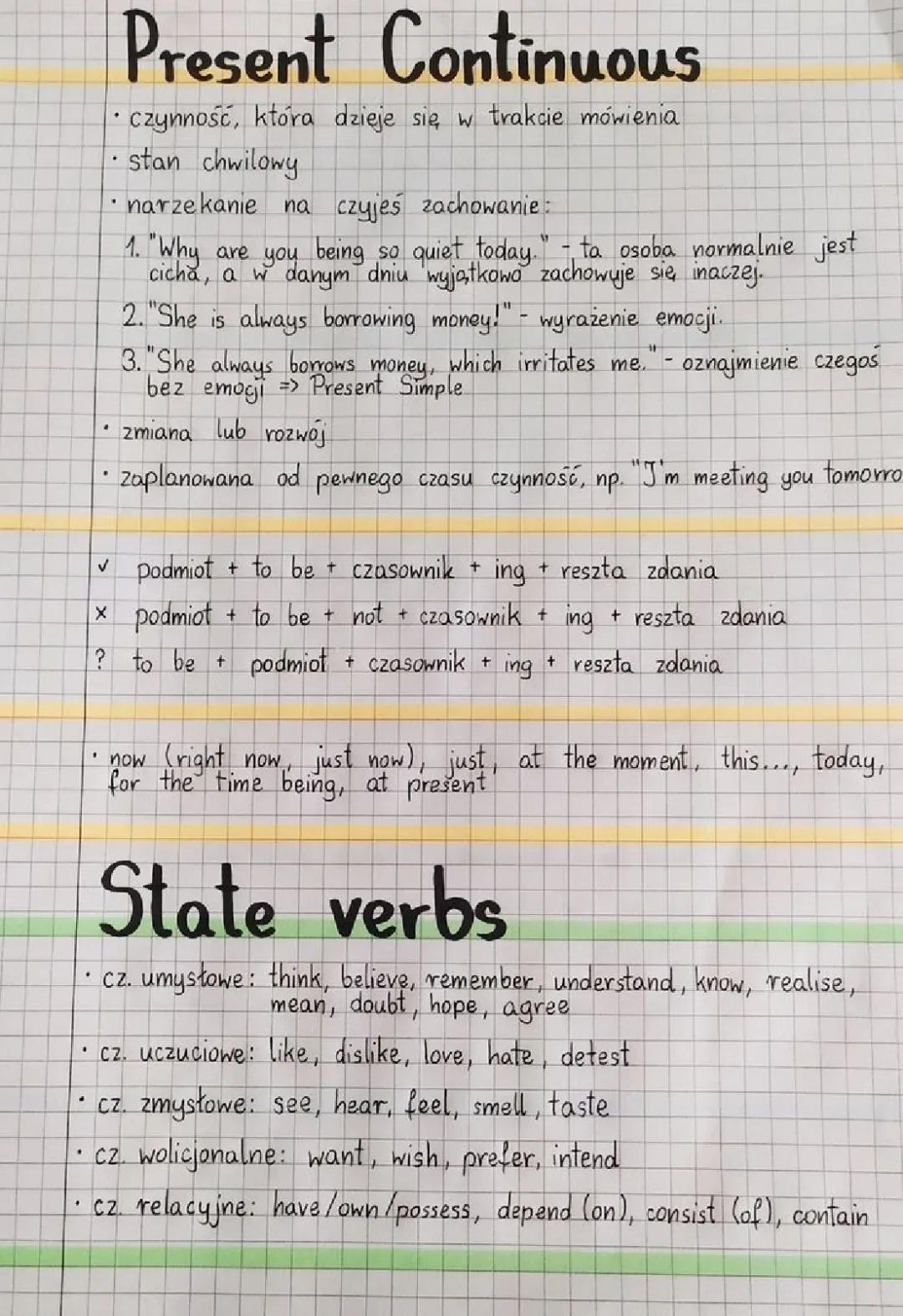 Czas Present Continuous i State Verbs – Przykłady i Zasady