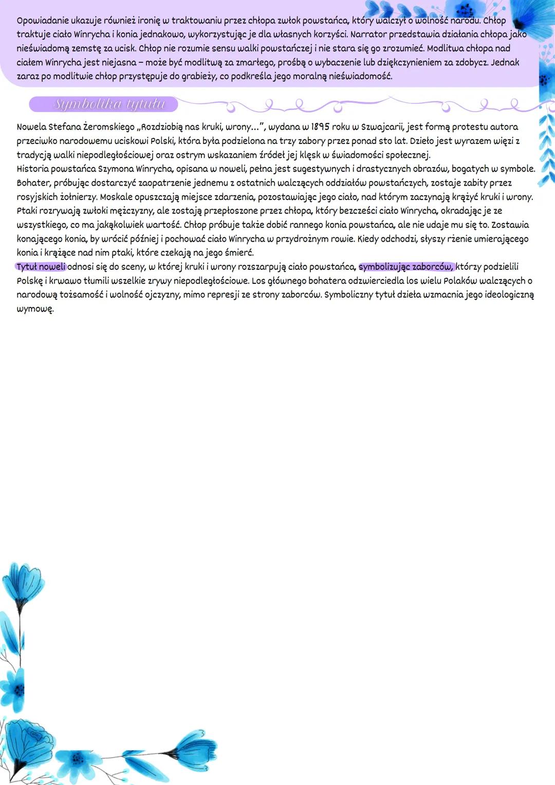 # "Rozdzióbią nas kruki, wrony..." Stefan Żeromski

Czas i miejsce akeji

Wydarzenia mają miejsce jesienią 1963 roku, gdy powstanie stycznio