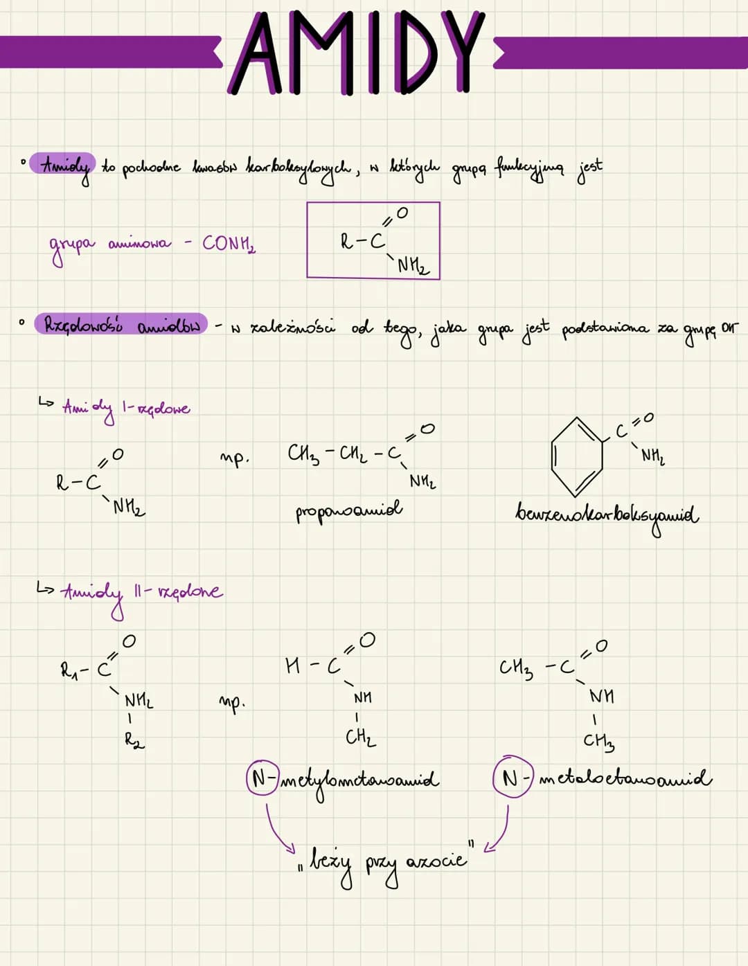 
<p>Amides are derivatives of carboxylic acids in which the functional group is an amino group. They can exist as liquids or solids, dependi