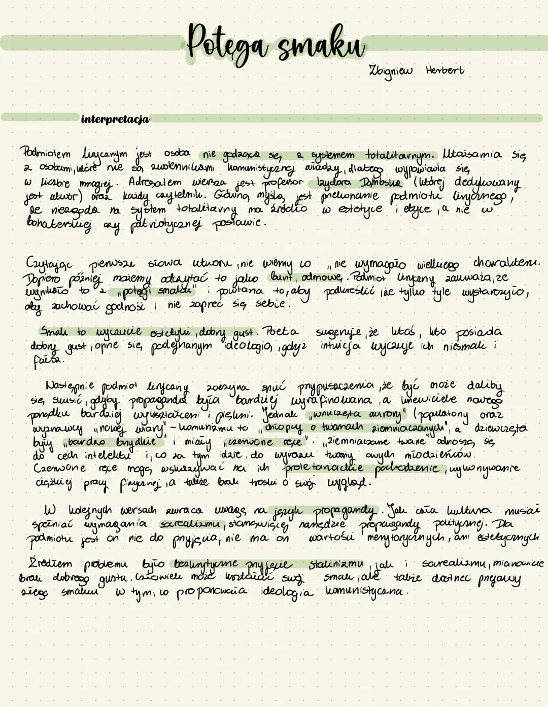 W.Ostaniej strofie Herbert stwierdza, że postawa buntu wobec władzy niesie
ze sobą wiellice nzylus. Poeta horniny swy wywod mocnym akcentem,