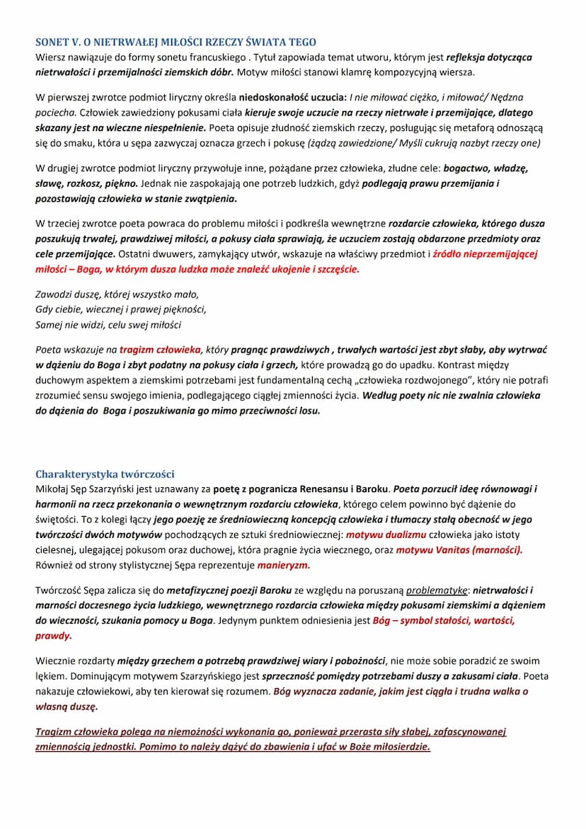 Jan Andrzej Morsztyn
Charakterystyka twórczości
Morsztyn jest reprezentantem nurtu poezji dworskiej, a jego twórczość jest poświęcona przede