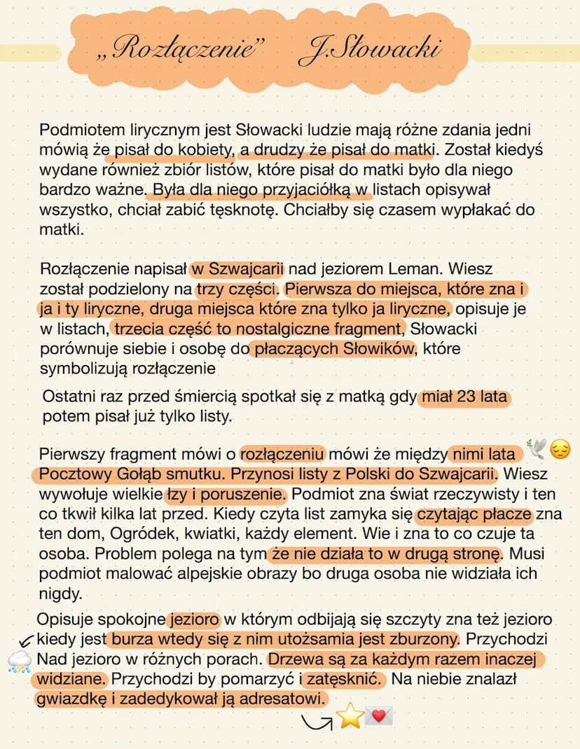 Juliusz
Słowacki hart how ha
(1
11
2
Roztoczeni"
"1 Hymn
h
Grób Agamemnona"
Smutno
ut wo rów:
Testament mój"
mi
Boże " „Rozłączenie" J.Słowa