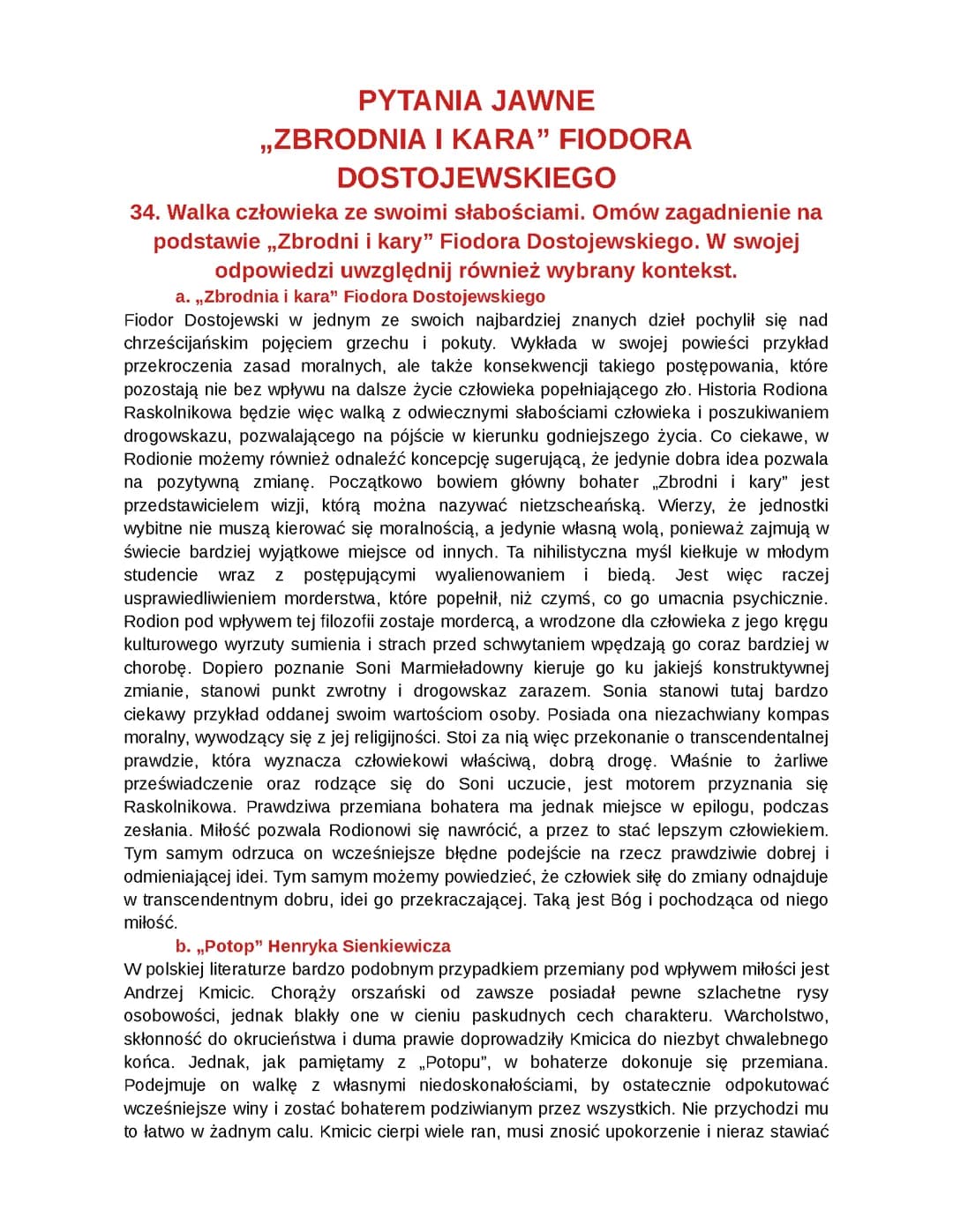 pytania jawne (Zbrodnia i kara)