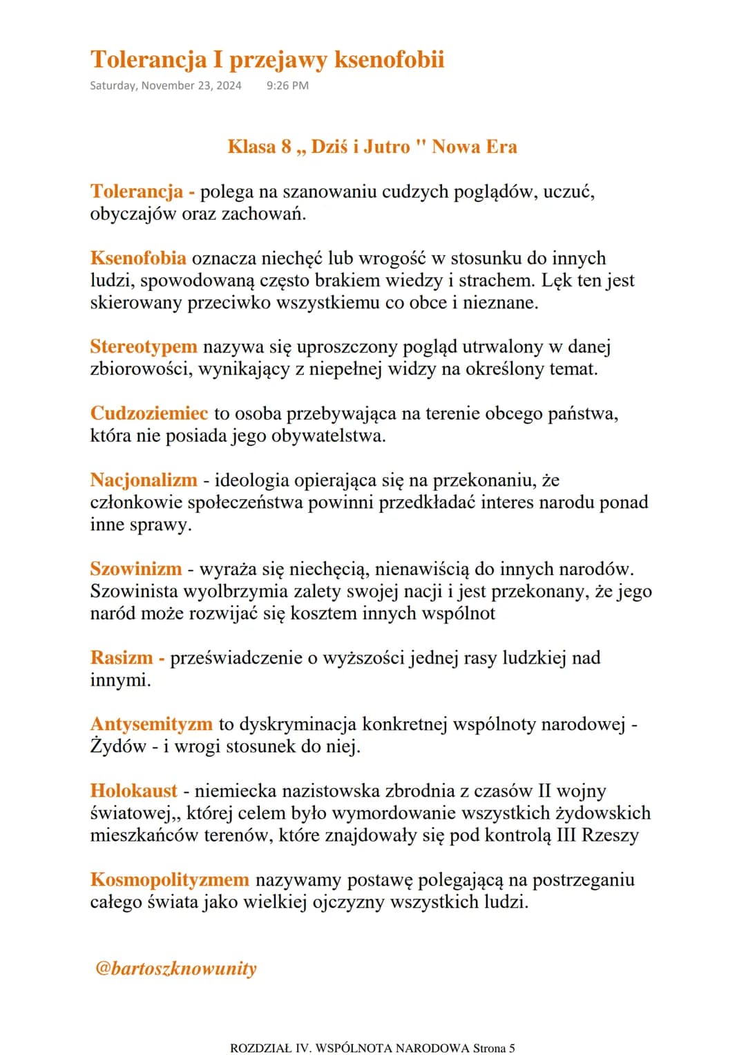 Naród i ojczyzna
Saturday, November 23, 2024 9:26 PM
Klasa 8,, Dziś i Jutro " Nowa Era
Naród to trwała, zorganizowana zbiorowość ludzi odwoł