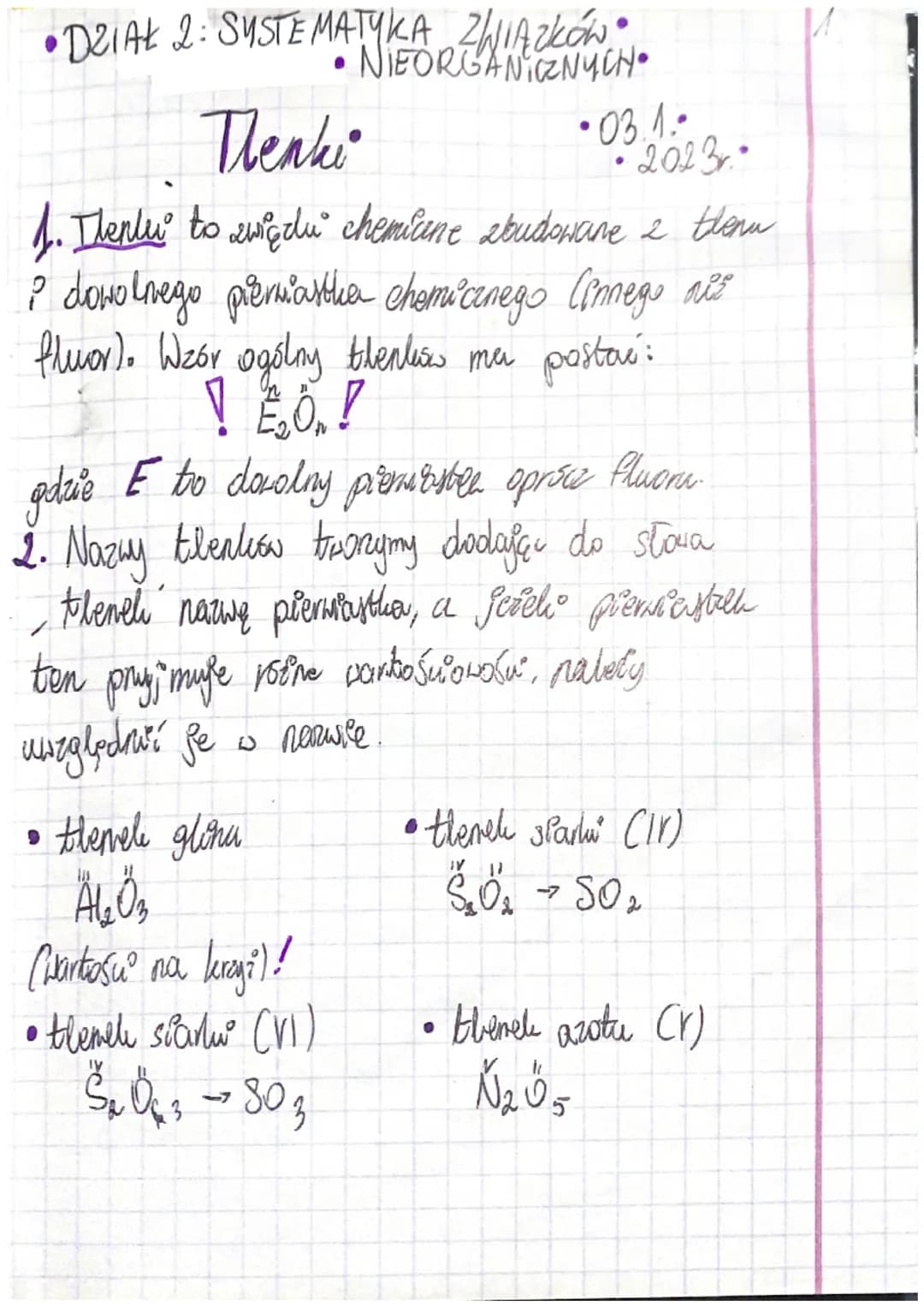 •DZIAŁ 2: SYSTEMATYKA ZWIĄZKÓW •
NIEORGANICZNYCH.
Thenki
1. Ilenty to ewigdu chemiane zbudowane 2 then
? dowolnego premiartha chemicznego (i