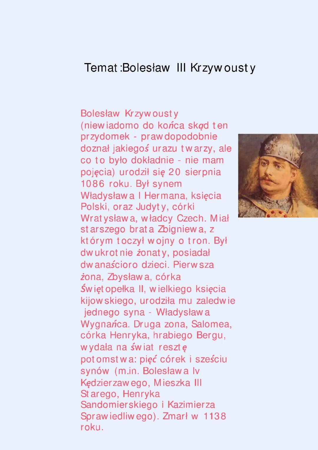 Bolesław Krzywousty - Ciekawostki, Koronacja i Dzieci