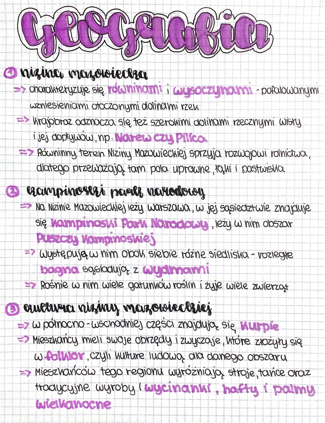 Geografia
Ⓒnizing mazowiecka
=> charakteryzuje się równinami i wysoczynami -pofalowanymi
wzniesieniami otoczonymi dolinami rzek
=>Krajobraz 