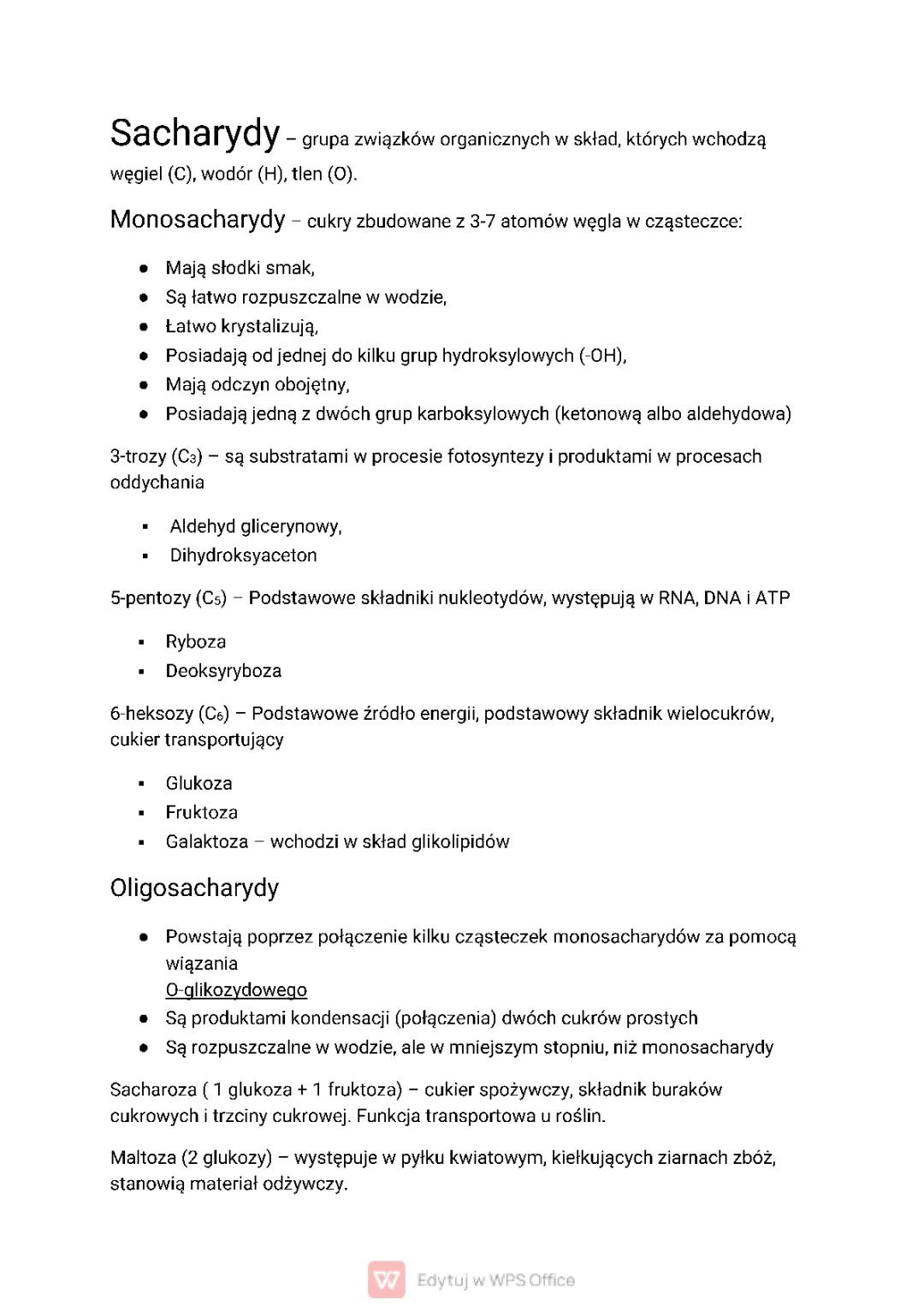 Sacharydy – Cukry