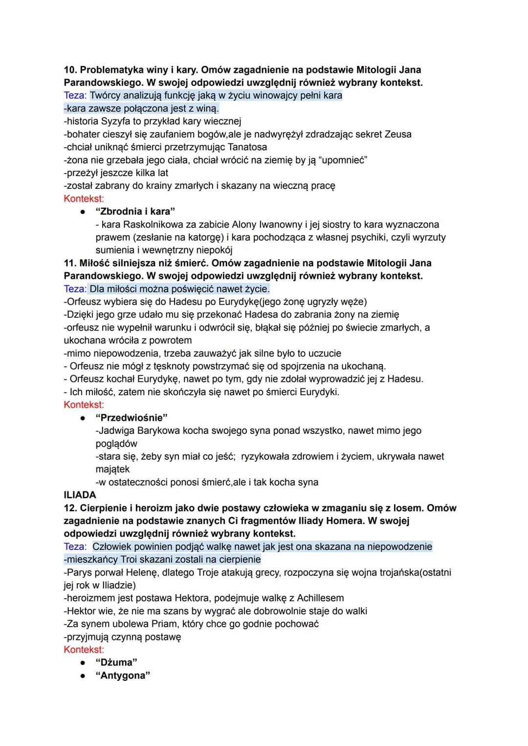 BIBLIA
MATURA USTNA NIEKTÓRE PYTANIA
1. Człowiek w obliczu cierpienia. Omów zagadnienie na podstawie znanych Ci
fragmentów Księgi Hioba. W s