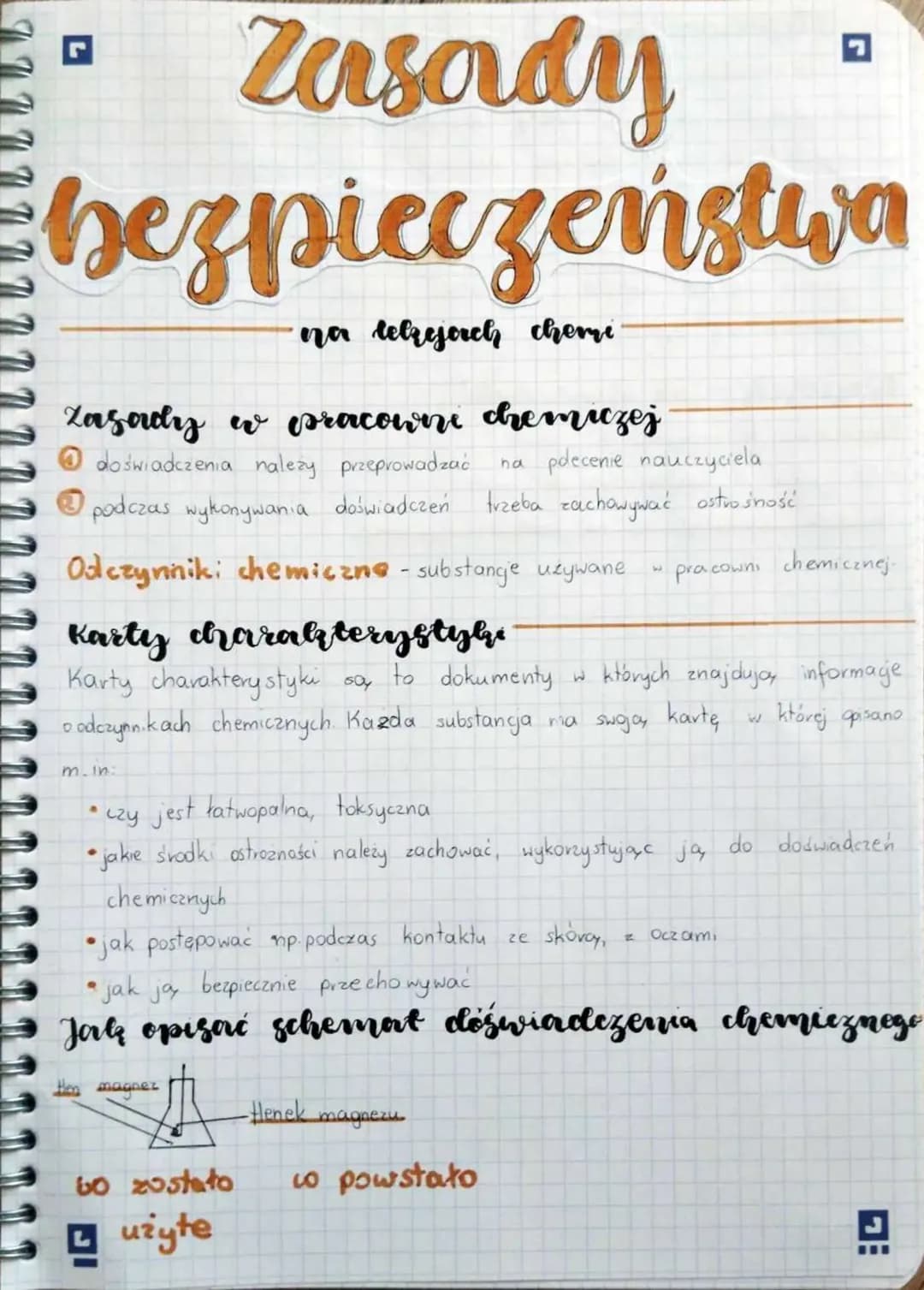 Zasady bezpieczeństwa na lekcjach chemii 