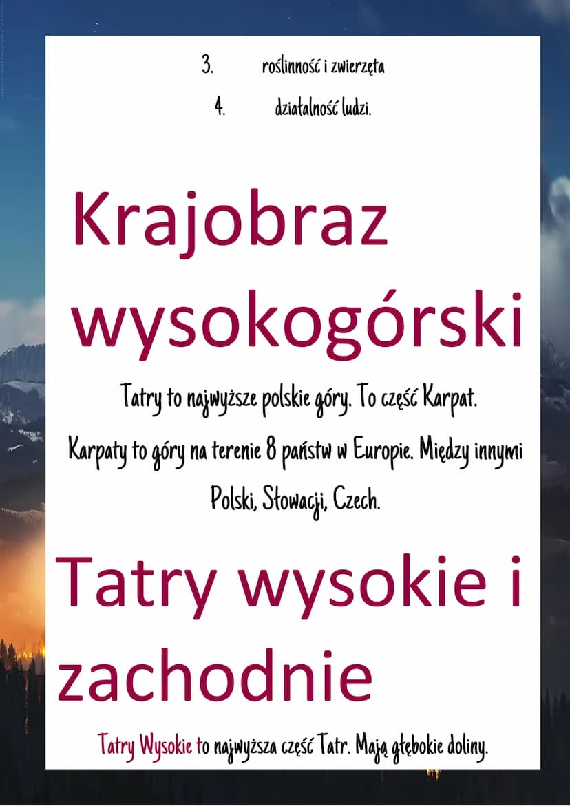 Krajobraz
Polski
Krajobraz
To wycinek przestrzeni geograficznej, który wyróżniają cechy
związane z ukształtowaniem terenu, budową geologiczn