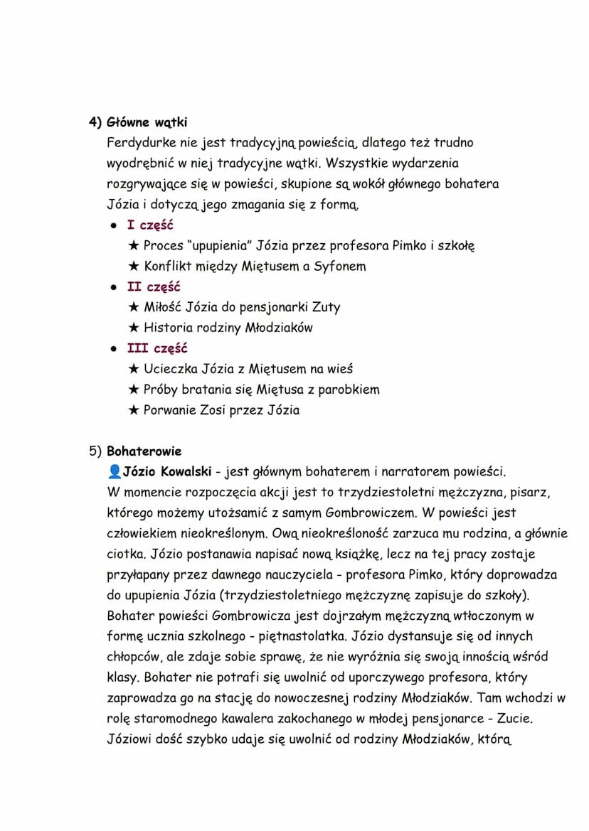 *"Ferdydurke" - Witold Gombrowicz*
1) Geneza, czas i miejsce powstania
Powieść ta została wydana w Warszawie w 1937 roku. Pierwotnie utwór m