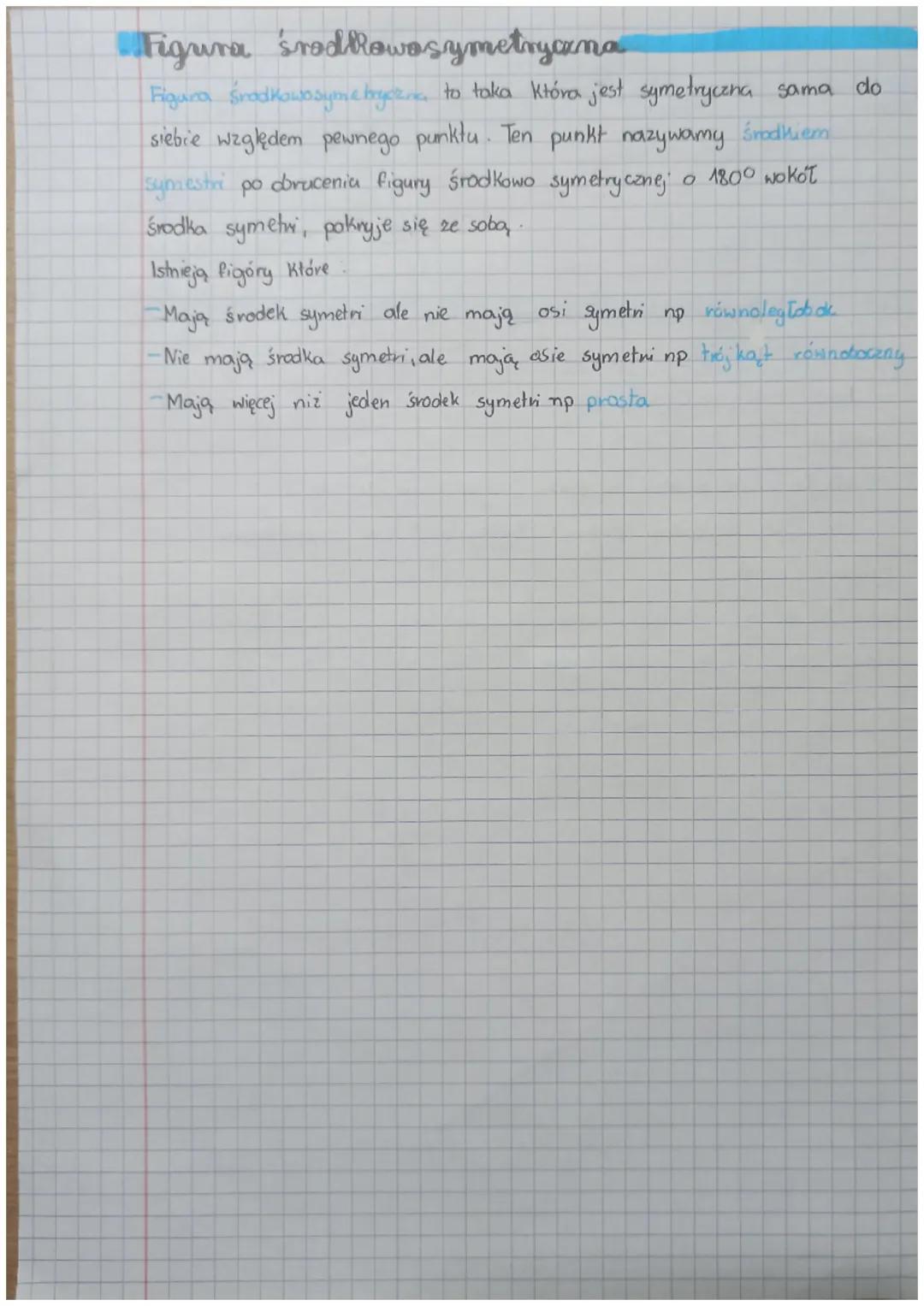 # Symetrie

## Punkty
Dwa punkty są symetryczne względem prostej zwaną cią
symetri jeżeli:
- leżą po tych samych stronach asi symetri.
- leż