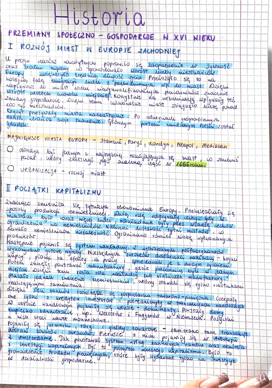 Historia
PRZEMIANY
SPOŁECZNO
I ROZWOJ MIAST W EUROPIE ZACHODNIEJ
ora2
wa
Il progi zasów nowożytnych popravito się zaopatrenie w jywność
środ