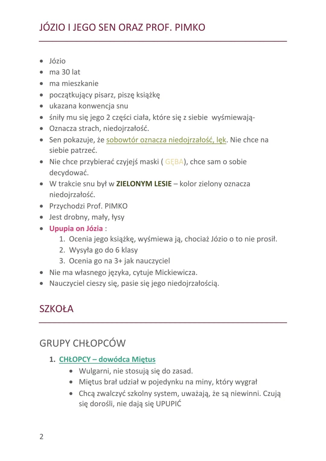 GENEZA
• Powieść z 1937
• Akcja rozgrywa się w:
FERDYDURKE
1. Komicznie zdeformowanej rzeczywistości
2. Szkole (gimnazjum)
3. Stancji u Młod