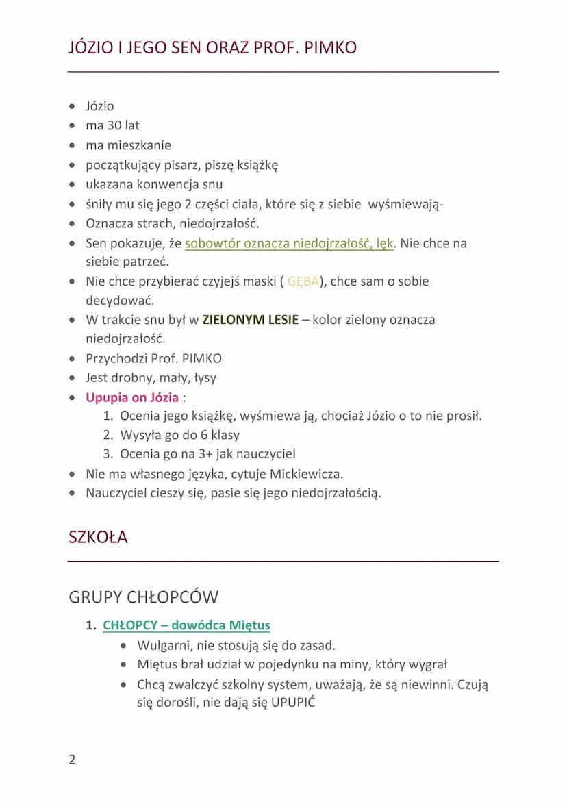 GENEZA
• Powieść z 1937
• Akcja rozgrywa się w:
FERDYDURKE
1. Komicznie zdeformowanej rzeczywistości
2. Szkole (gimnazjum)
3. Stancji u Młod