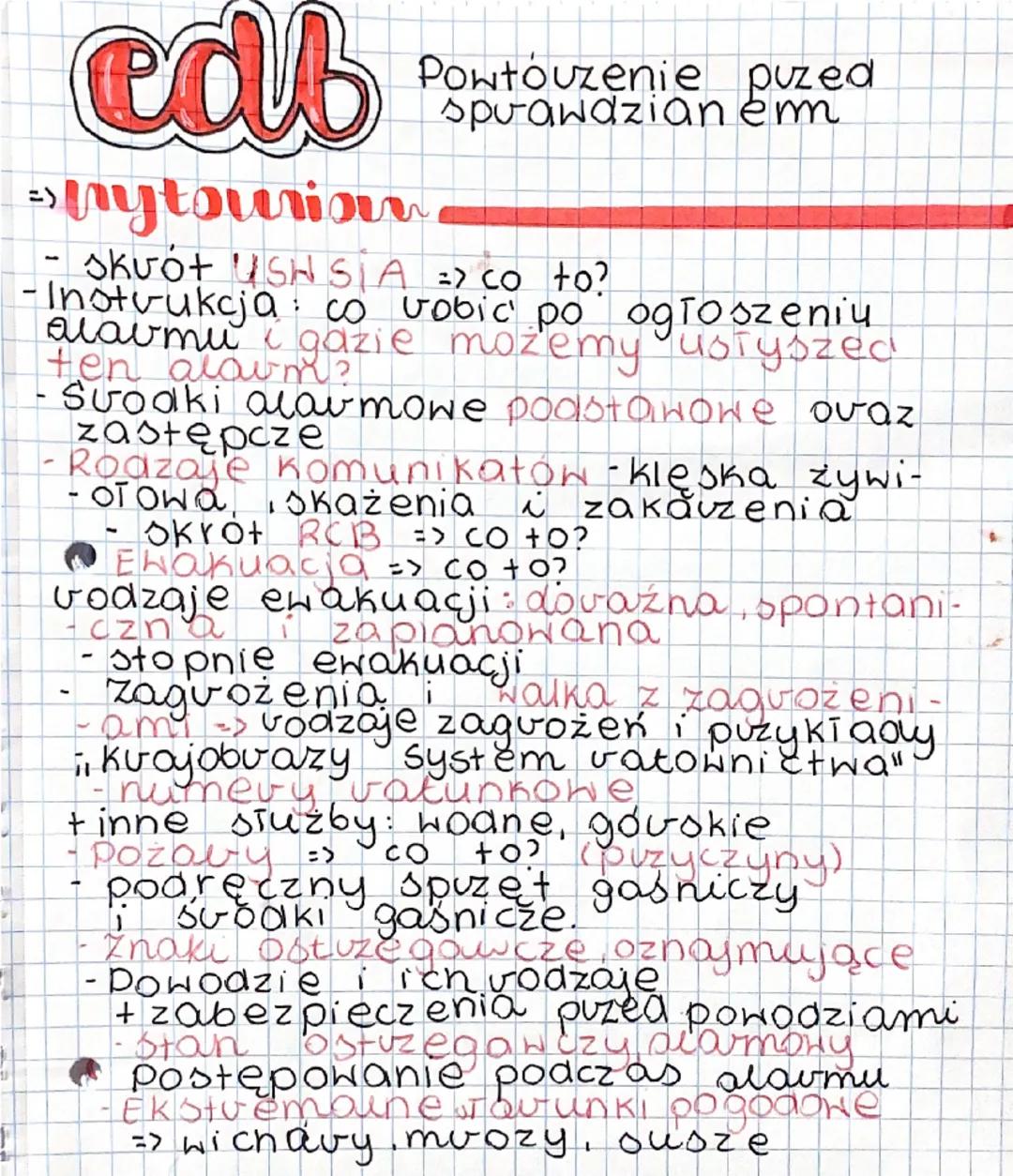 Najważniejsze zagadnienia do sprawdzianu z EDB - Dział 1, Klasa 8