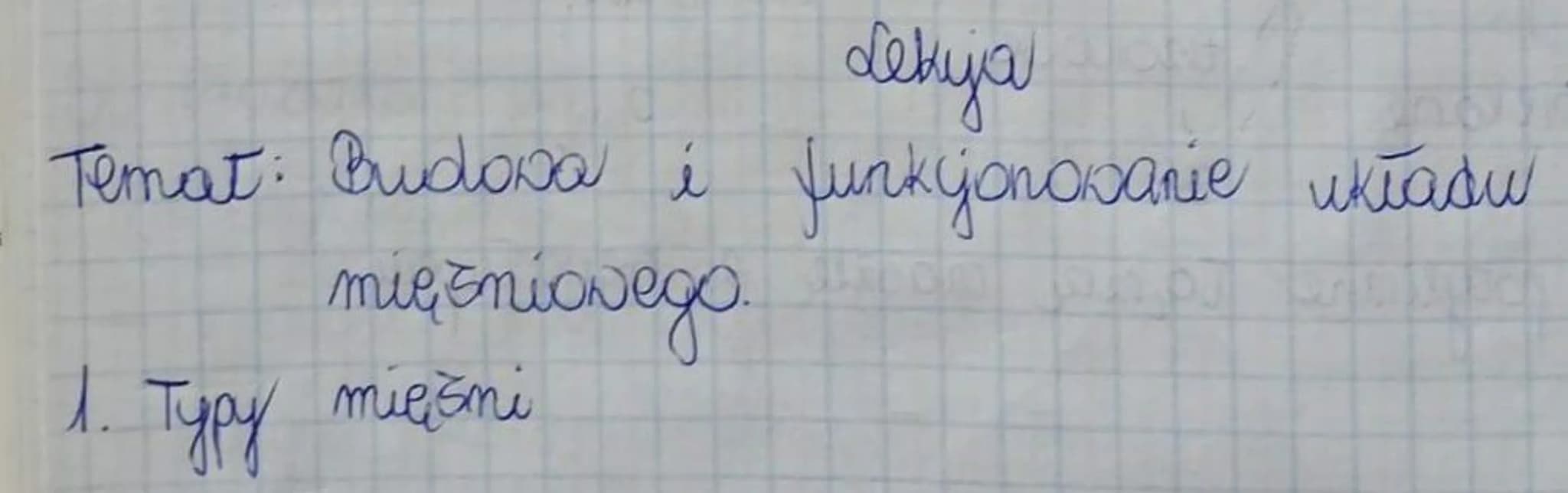 dekija
Temat: Budowa i funkcjonowanie układu
mię, &niowego.
1. Typy mięśni 2. Mechanism kurzu mięśnia
1) D Danınkach fizjologicznyl Gluris d